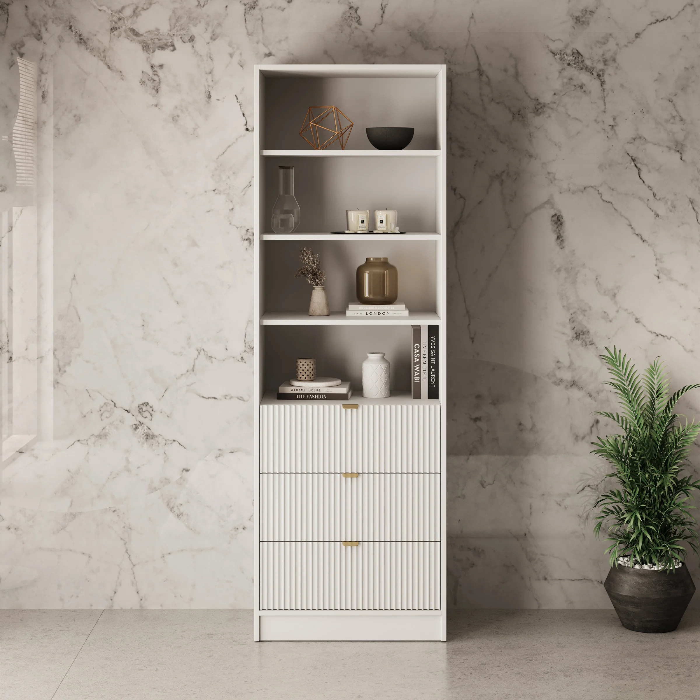 Tavares - Boekenkast - Wit - 60x40x180 cm - Image 3