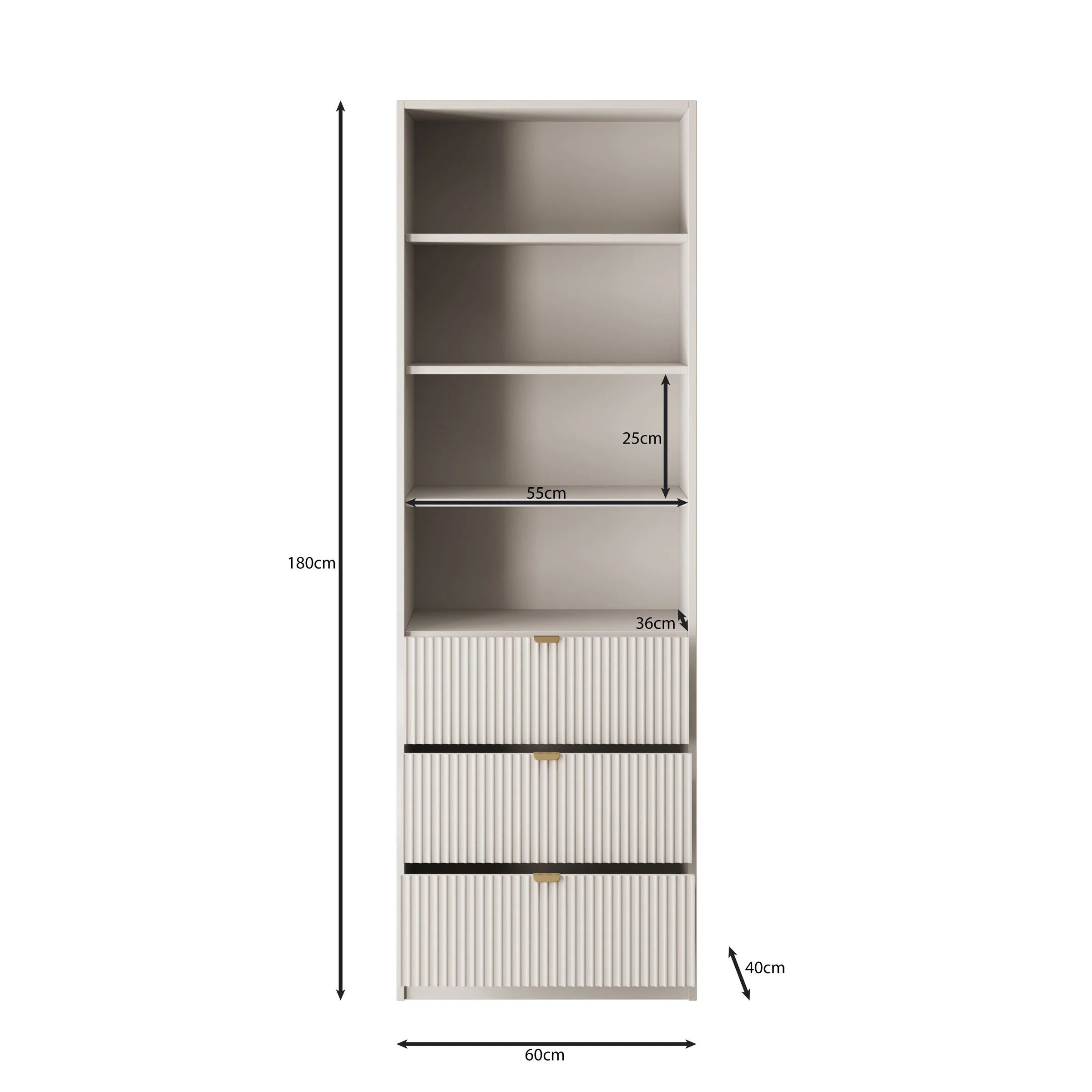 Tavares - Boekenkast - Wit - 60x40x180 cm - Image 5