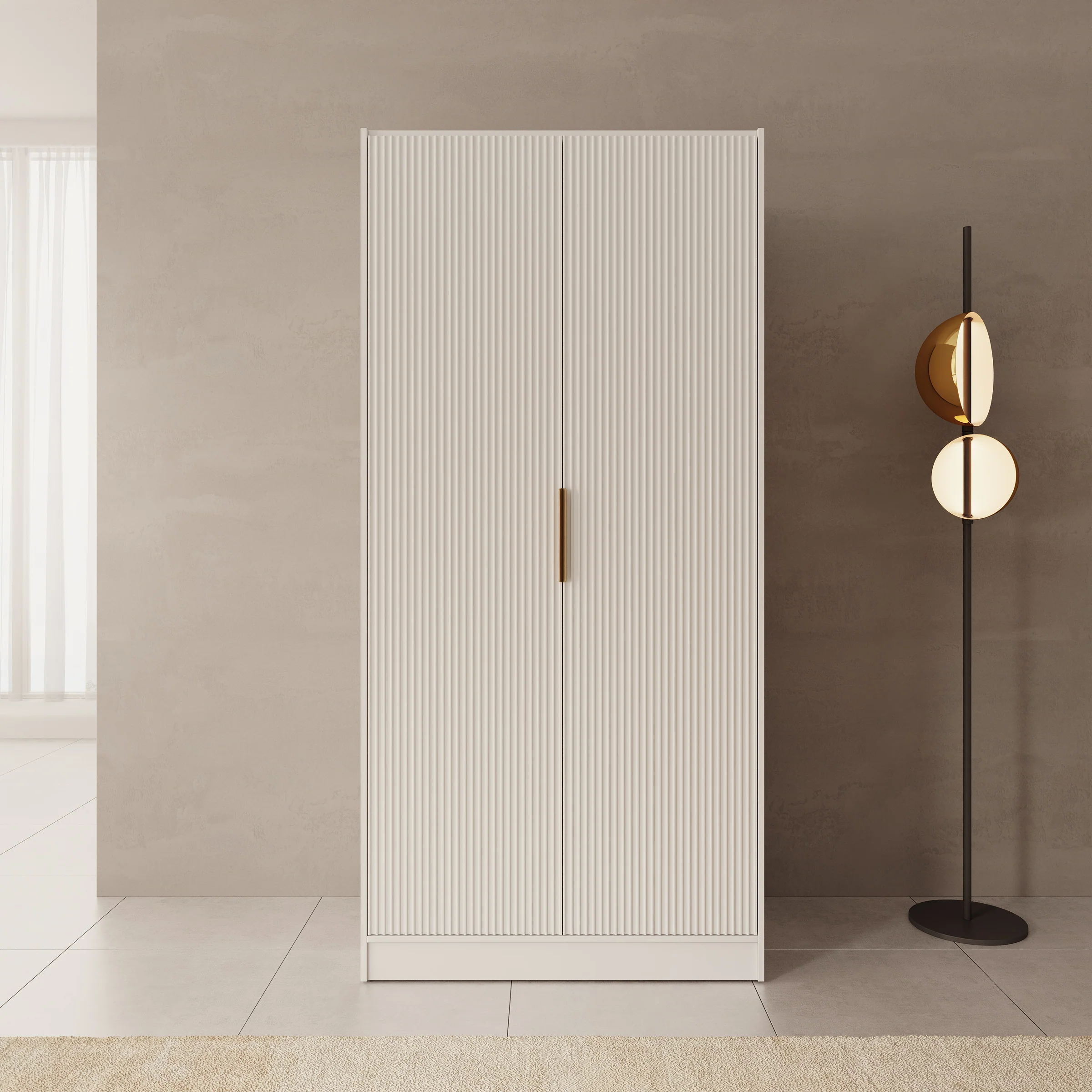 Tavares - Kledingkast met 2 deuren - Wit - 102x60x216 cm - Image 3