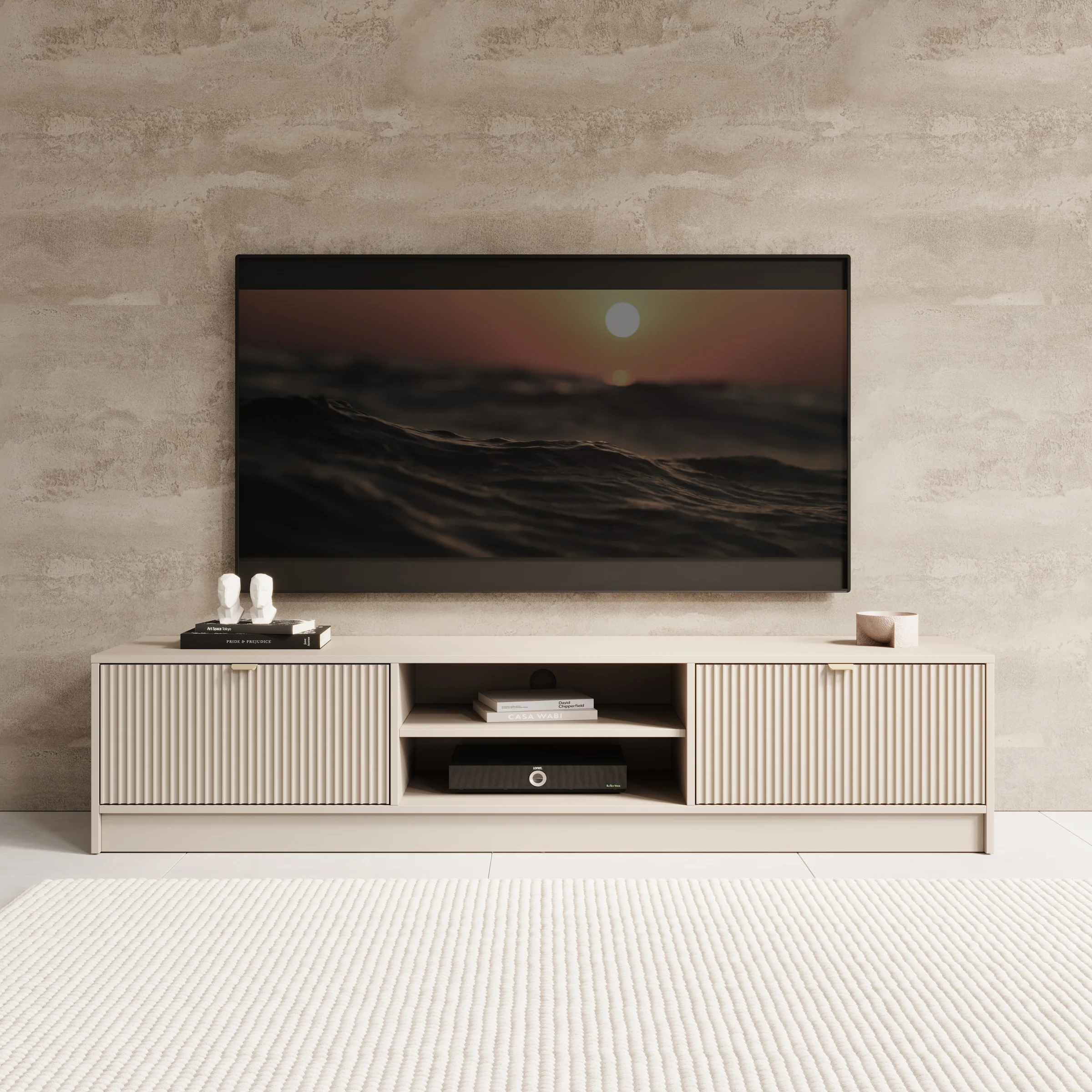 Tavares - TV-Meubel - Beige - 180x40x40 cm - Image 3