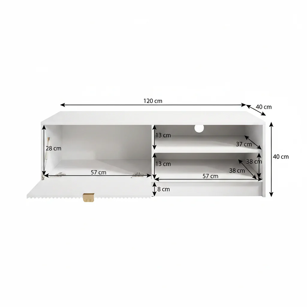 Tavares - TV-Meubel - Zwart  - 120 cm - Image 5