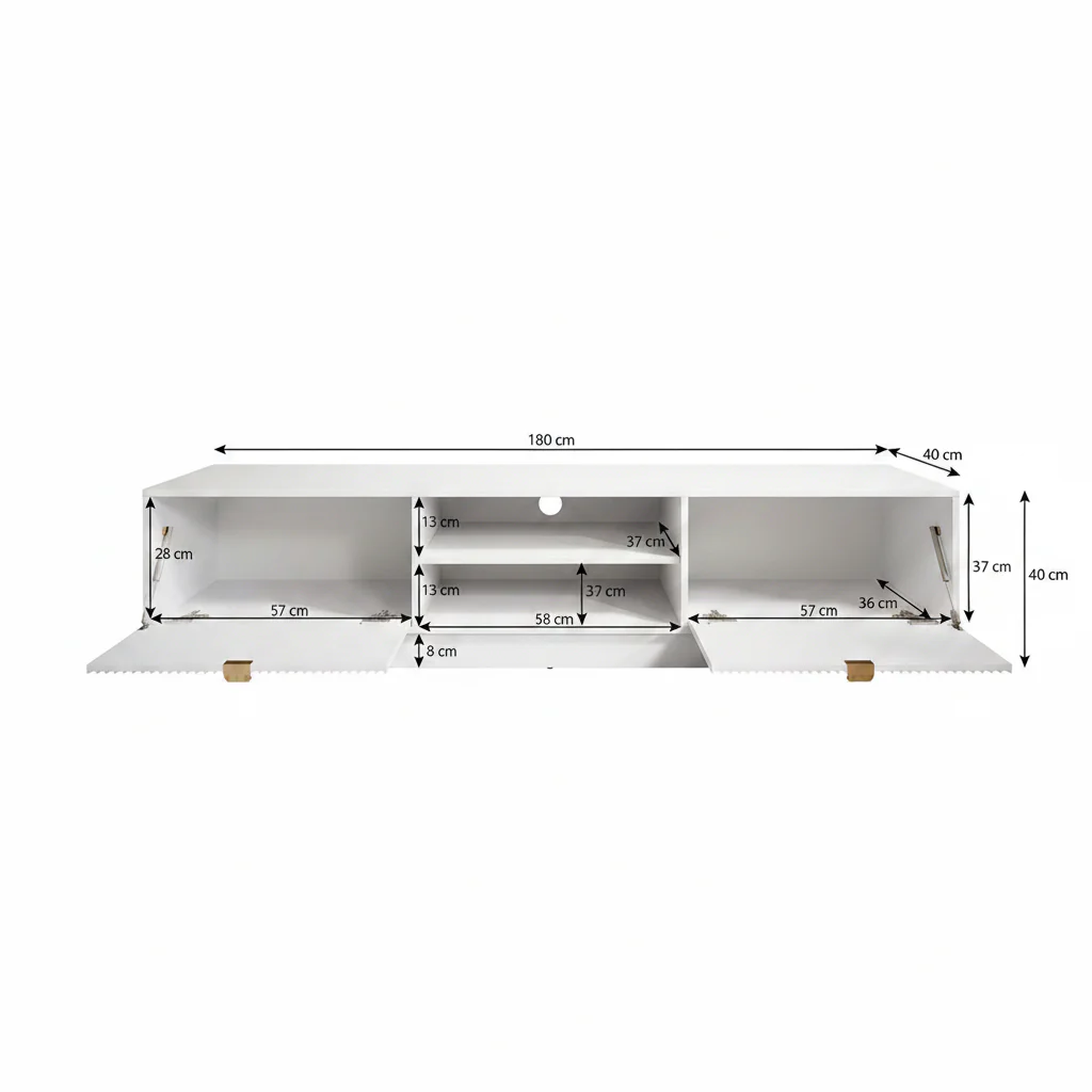 Tavares - TV-Meubel - Zwart  - 180 cm - Image 5