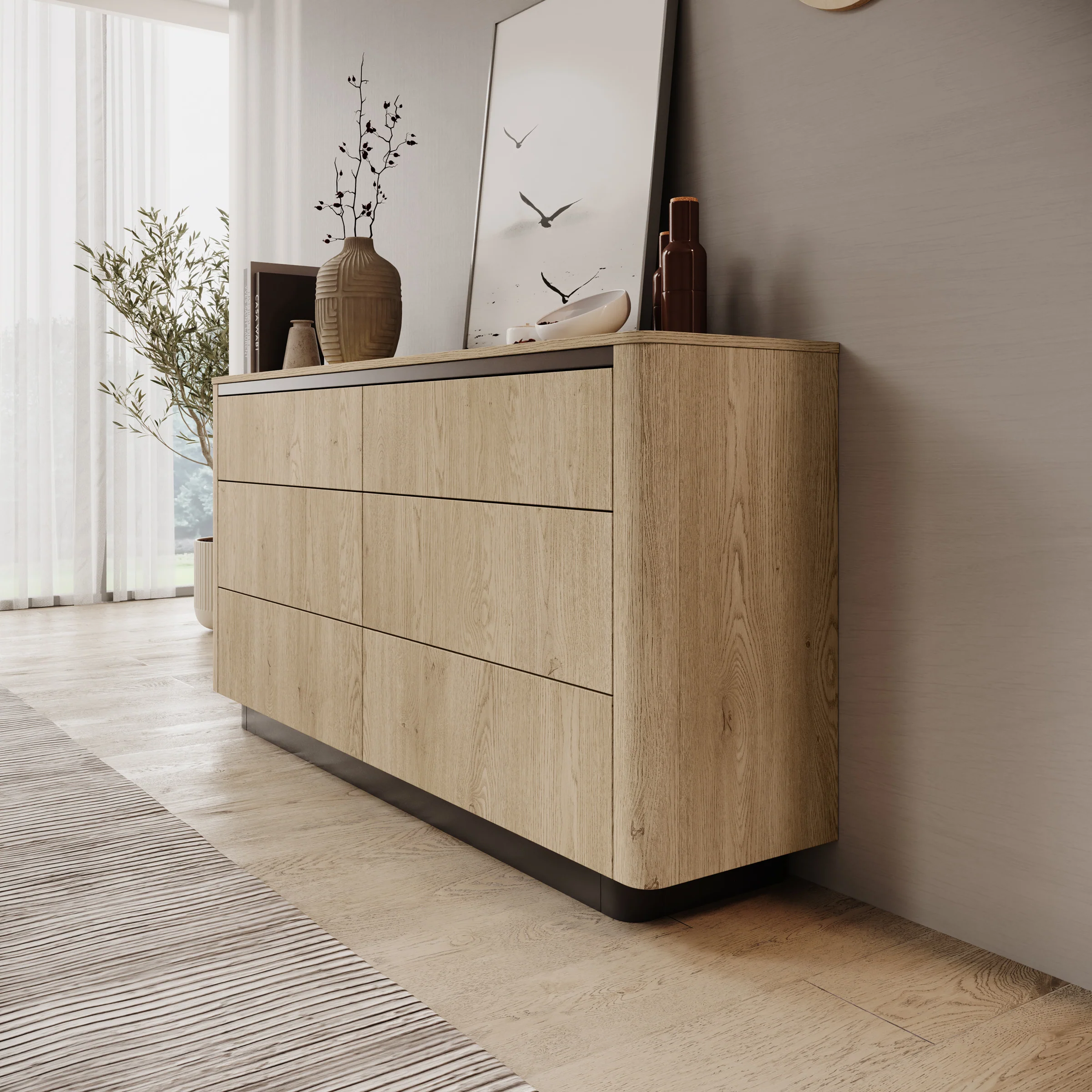 Taywan - Ladekast met 6 lades - Eiken - 163x38x83 cm - Image 4