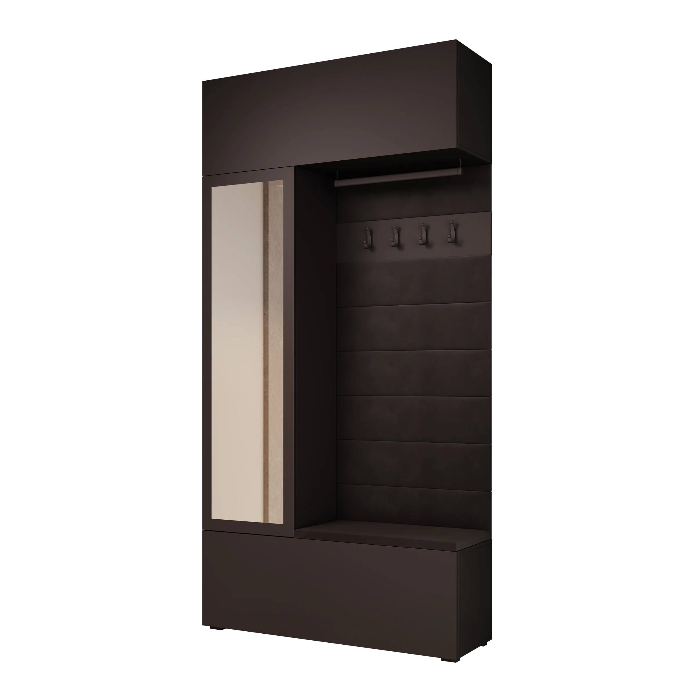 Telora - Halkast met deur - Zwart - 115x38x232 cm - Image 7