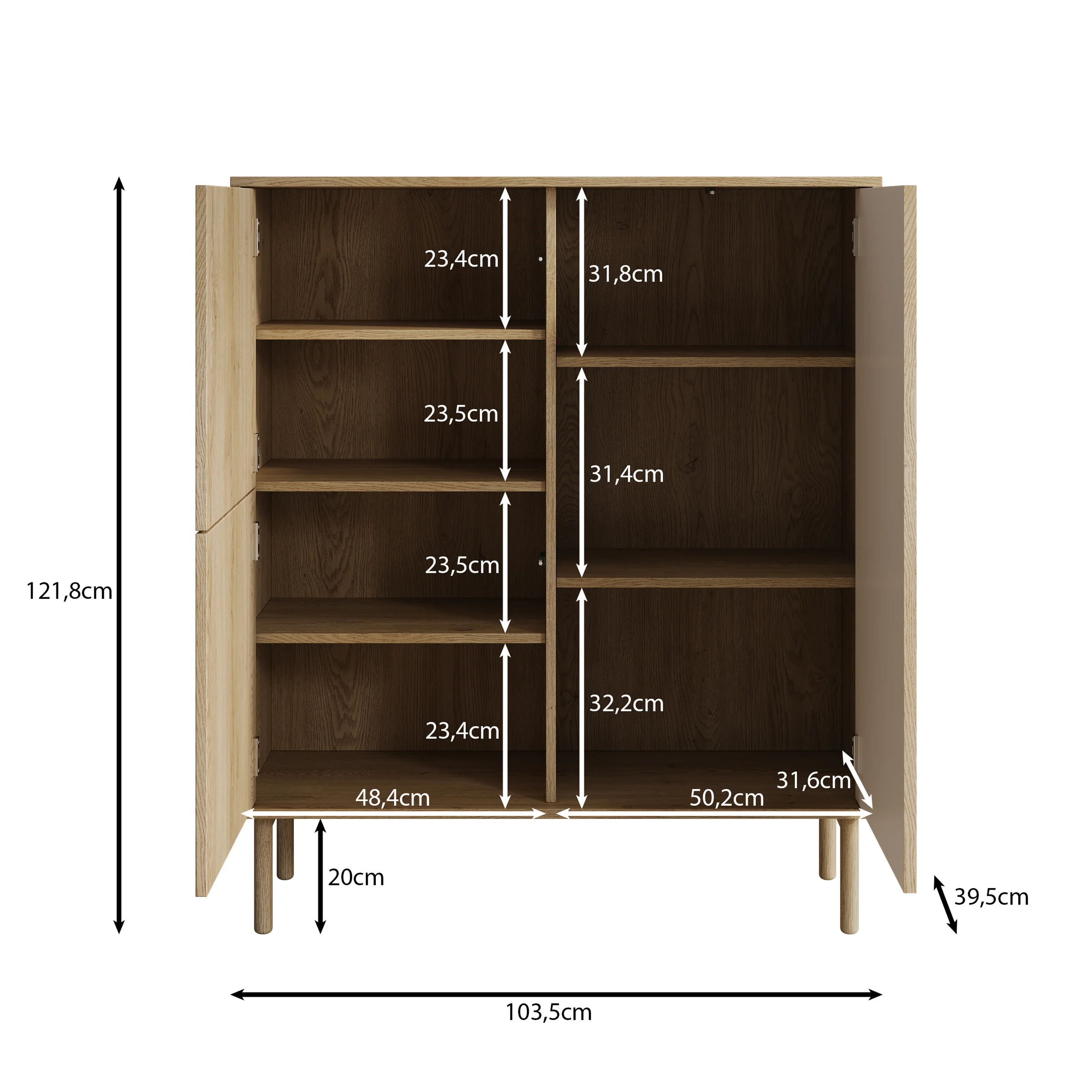Tenerife - Dressoir - Eiken - 104x40x122 cm - Image 5