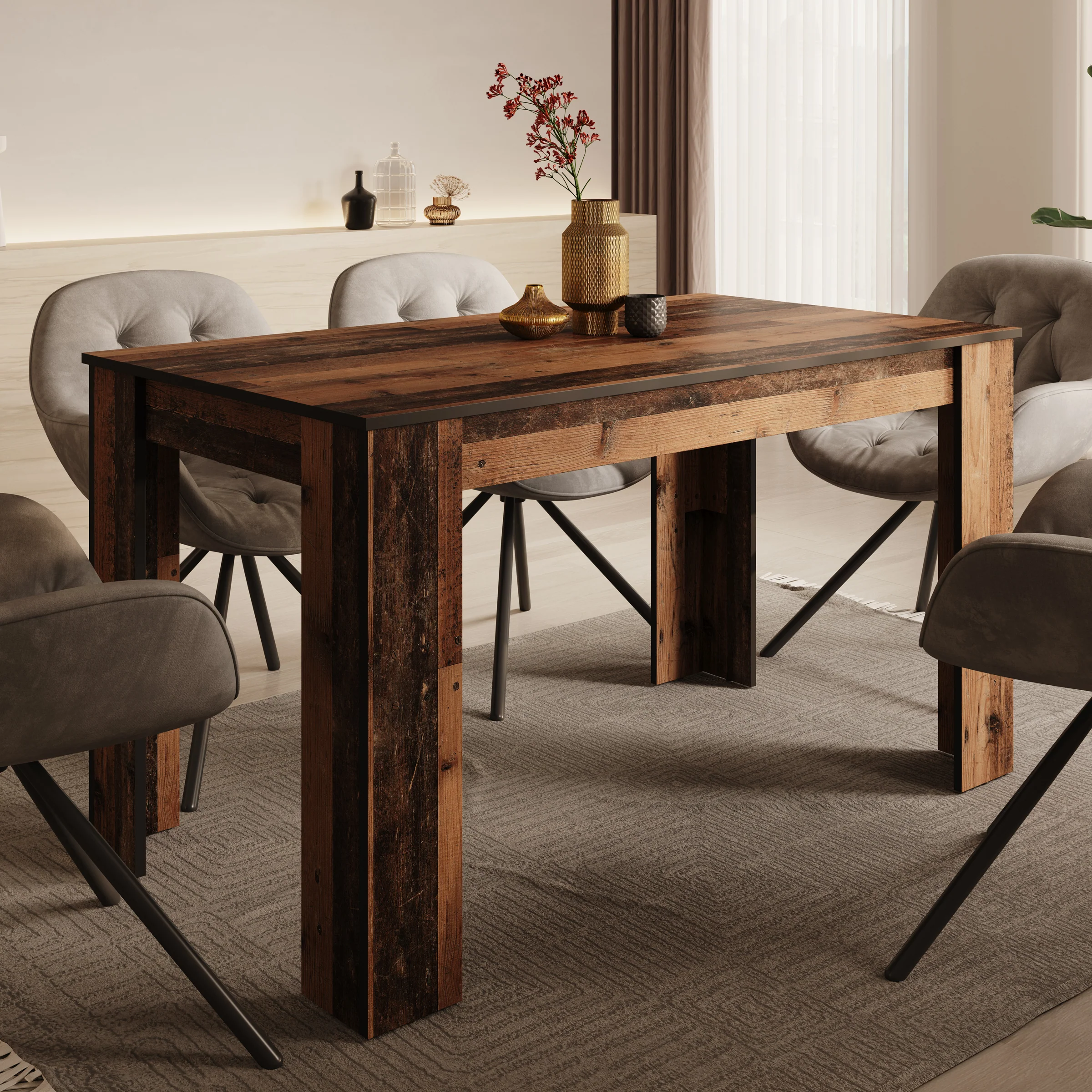Theodore - Eetkamertafel - Old wood - 138x76x77 cm