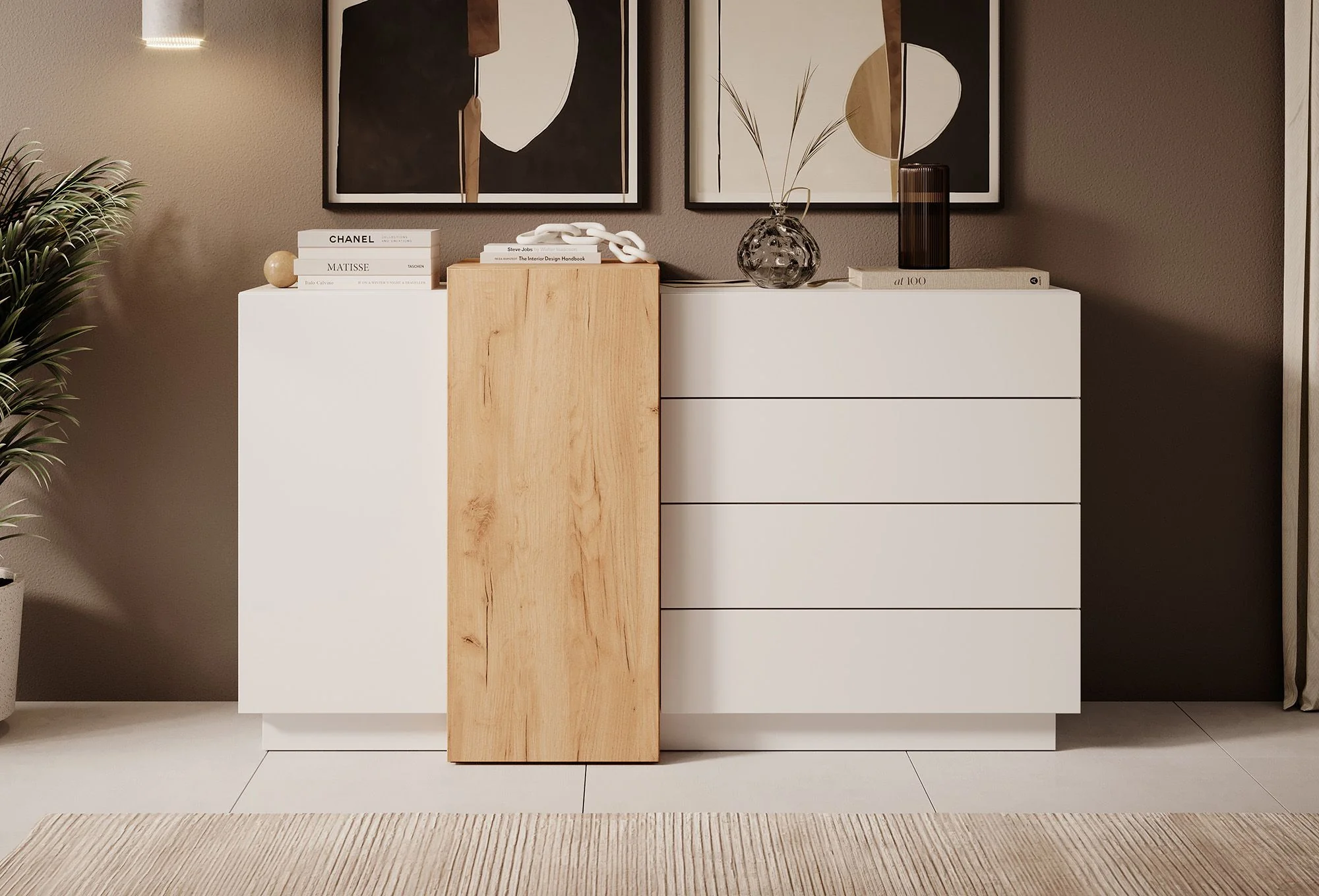 Three - Dressoir - Wit/eiken - 160x46x93 cm - Image 2