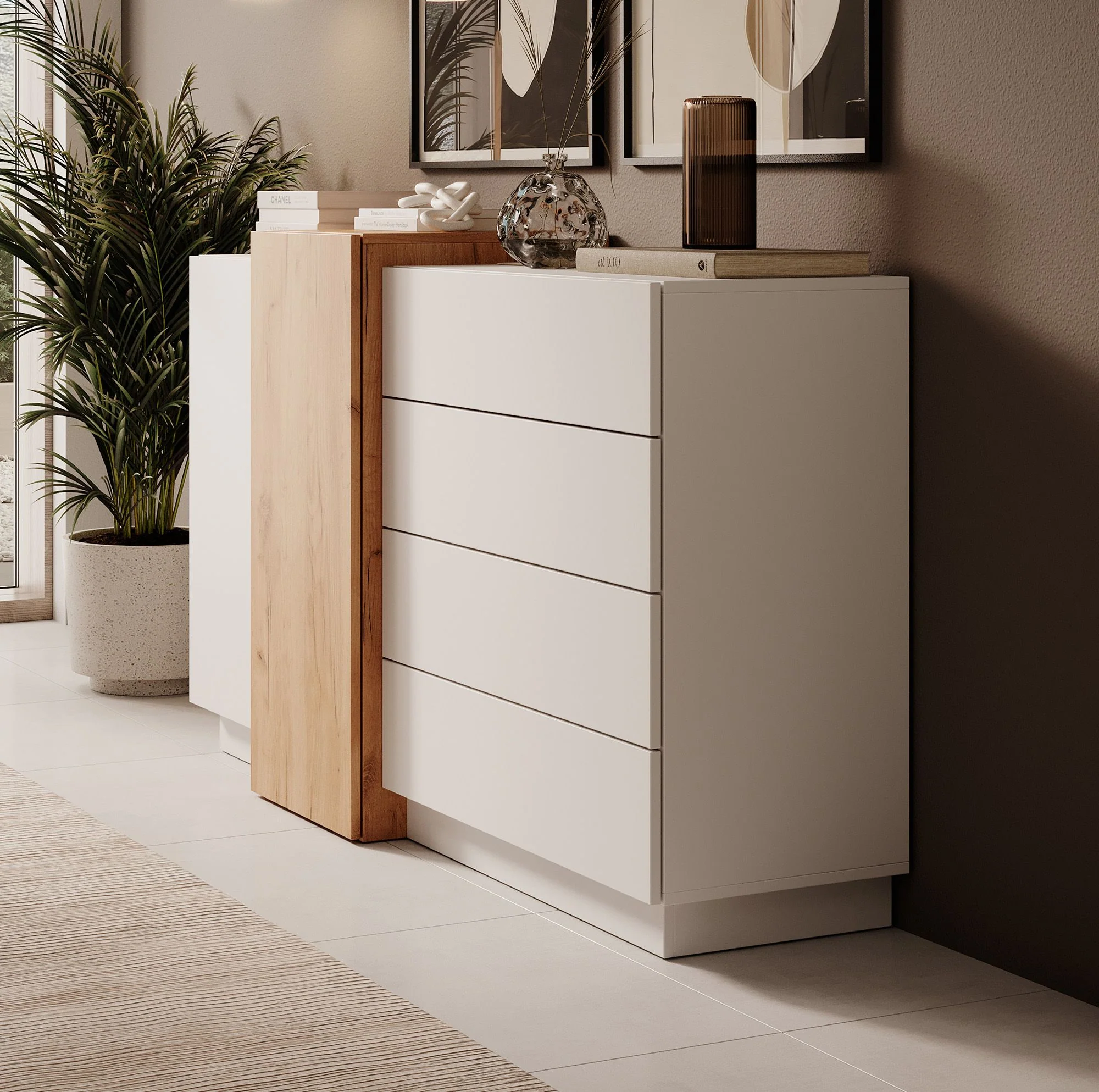 Three - Dressoir - Wit/eiken - 160x46x93 cm - Image 4