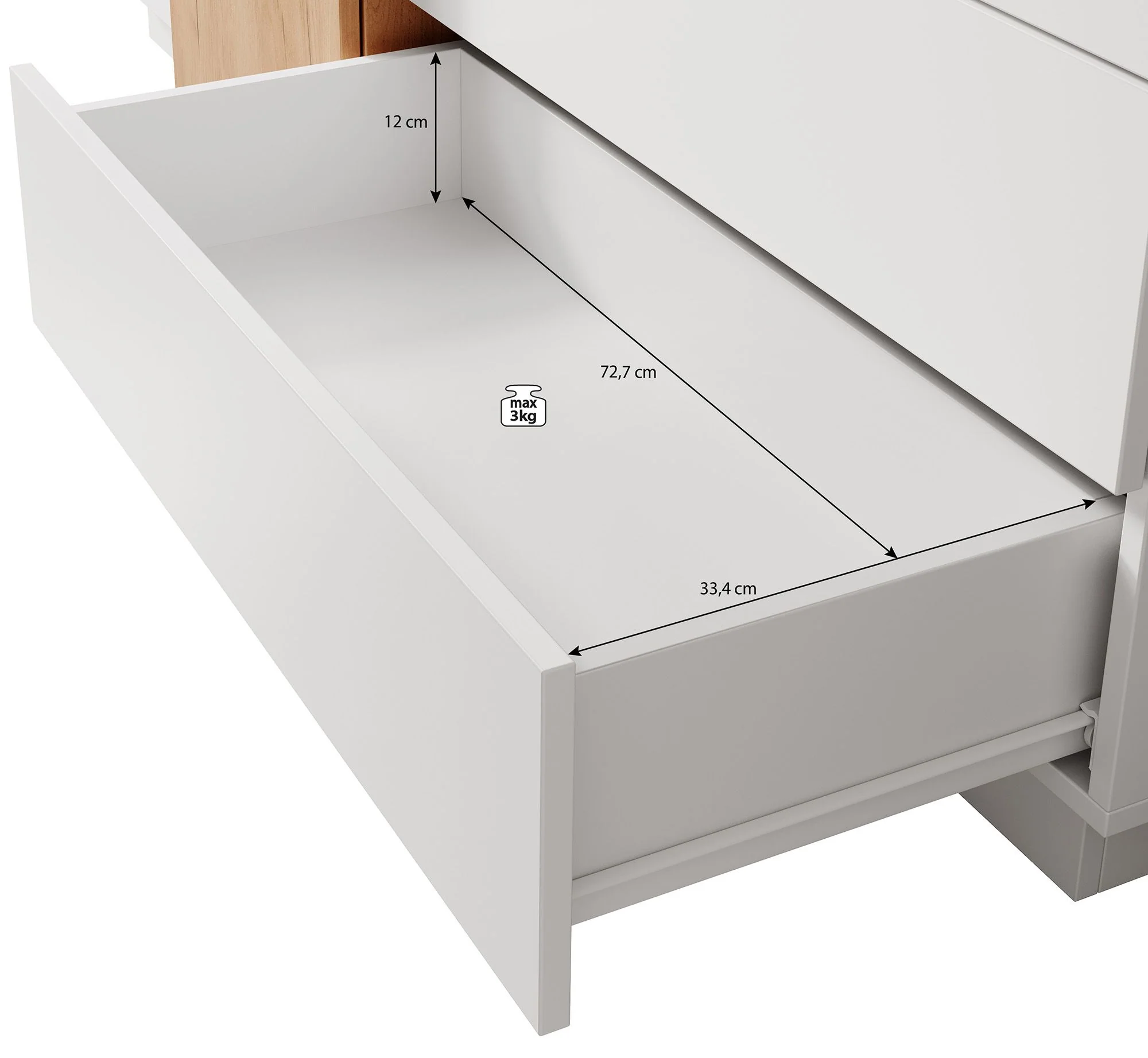 Three - Dressoir - Wit/eiken - 160x46x93 cm - Image 6