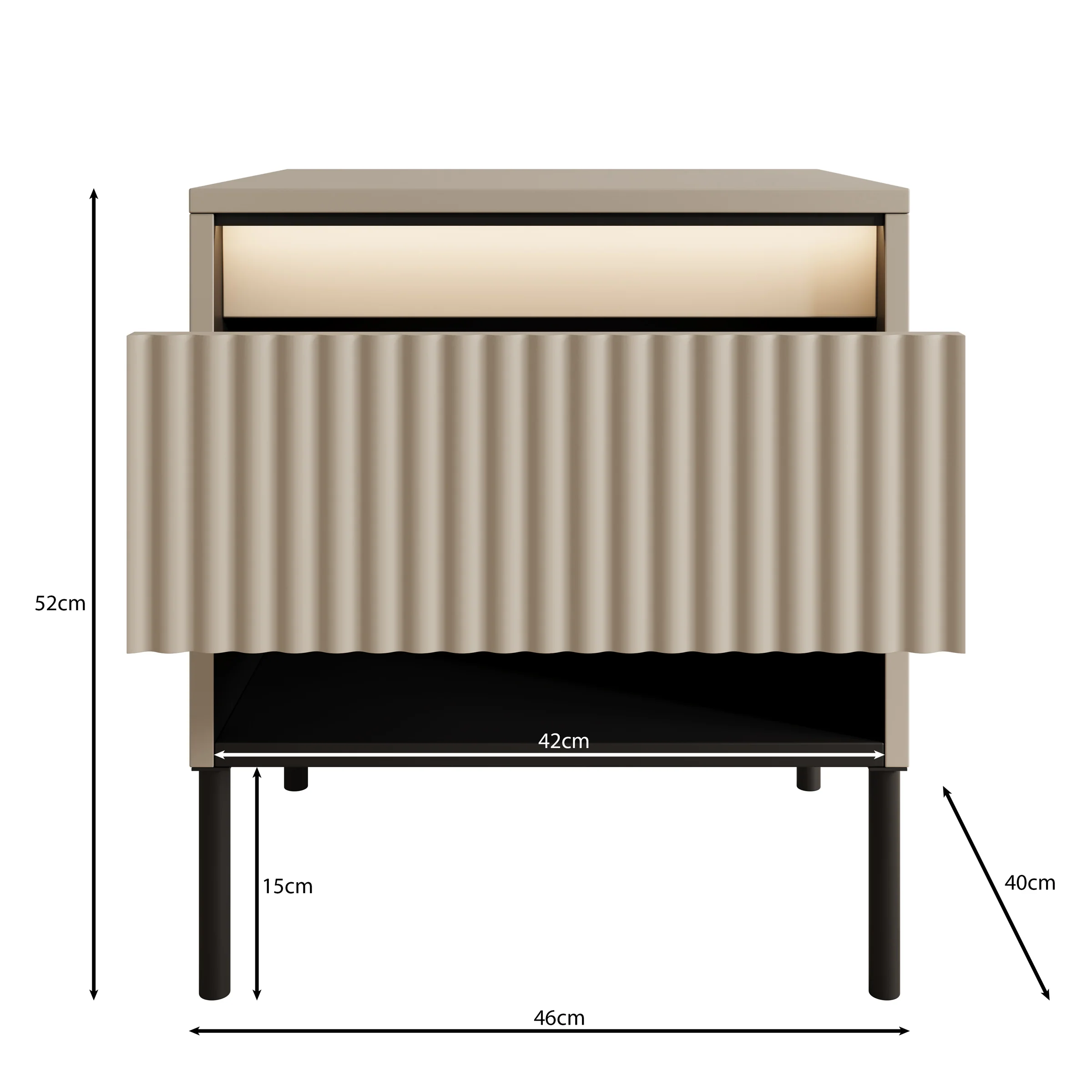 Timoteo 2 - Nachtkastje - Beige - 46x40x52 cm - Image 3
