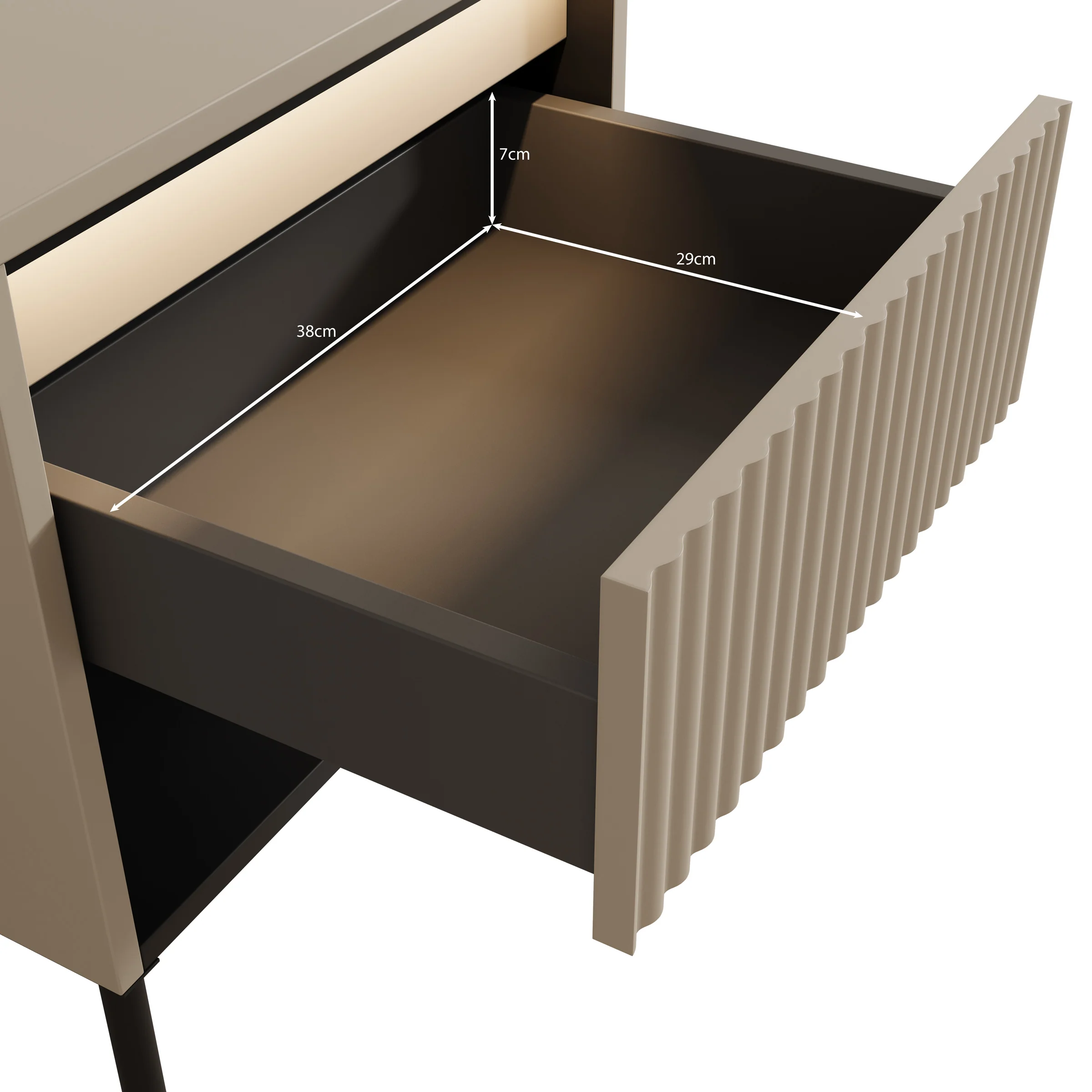 Timoteo 2 - Nachtkastje - Beige - 46x40x52 cm - Image 4