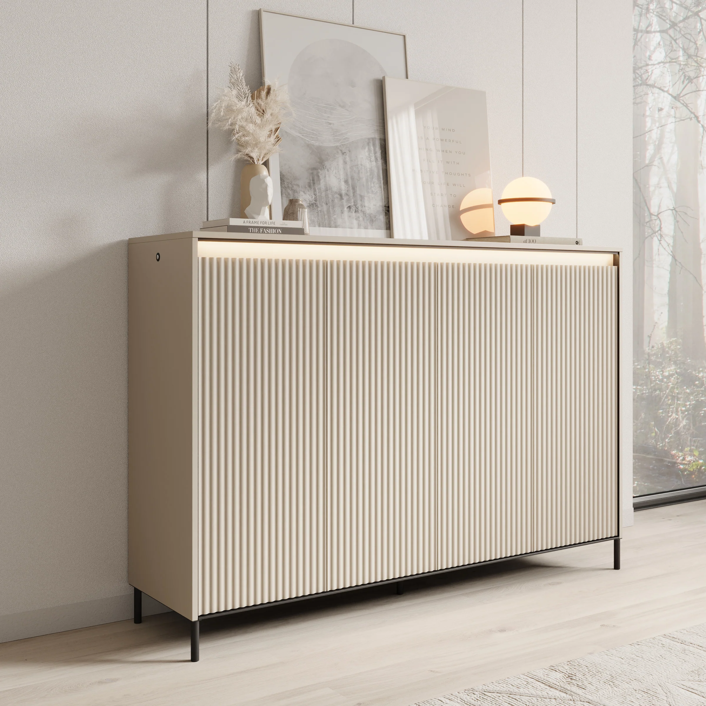 Timoteo - Dressoir - Beige - 152x40x105 cm