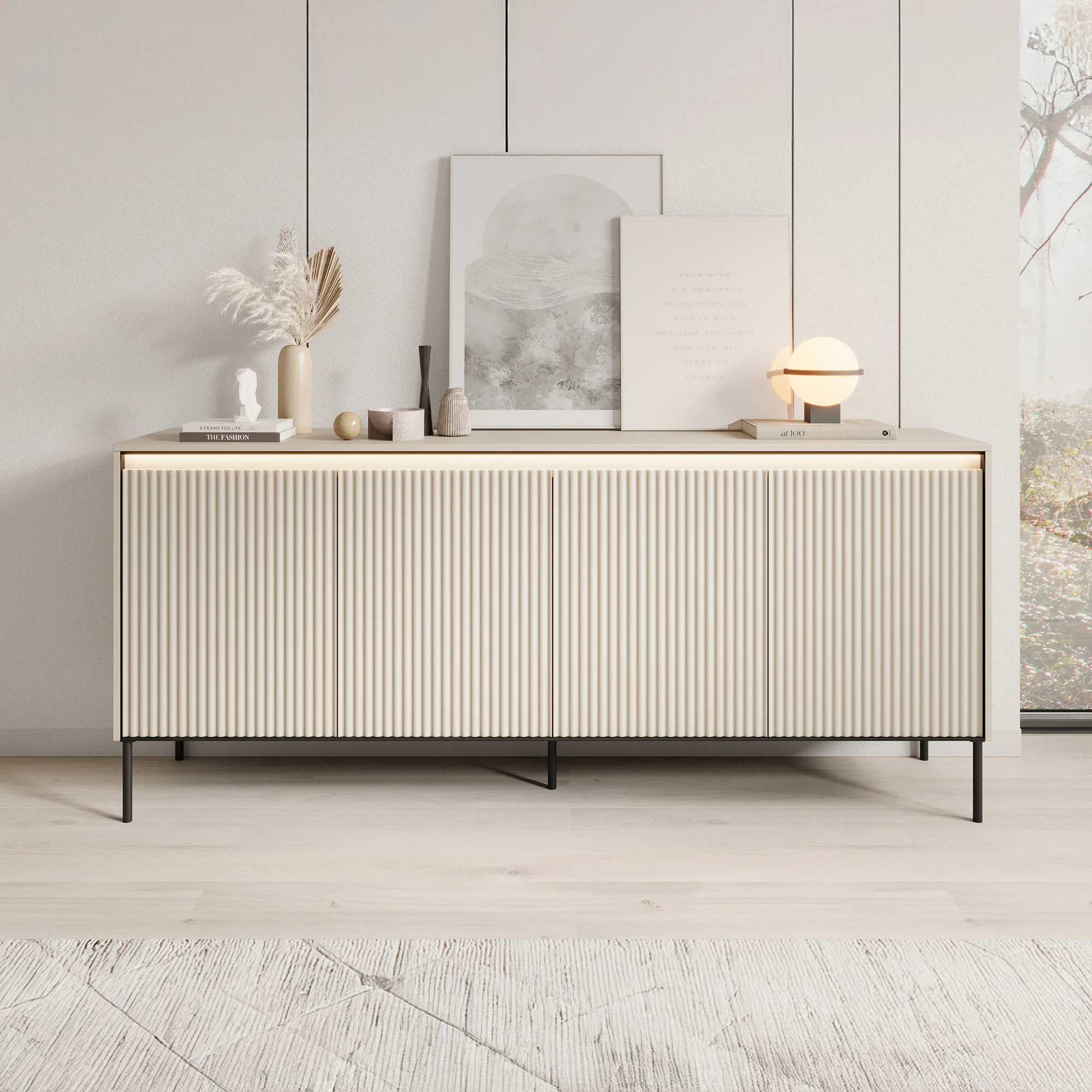 Timoteo - Dressoir - Beige - 193x40x83 cm - Image 3