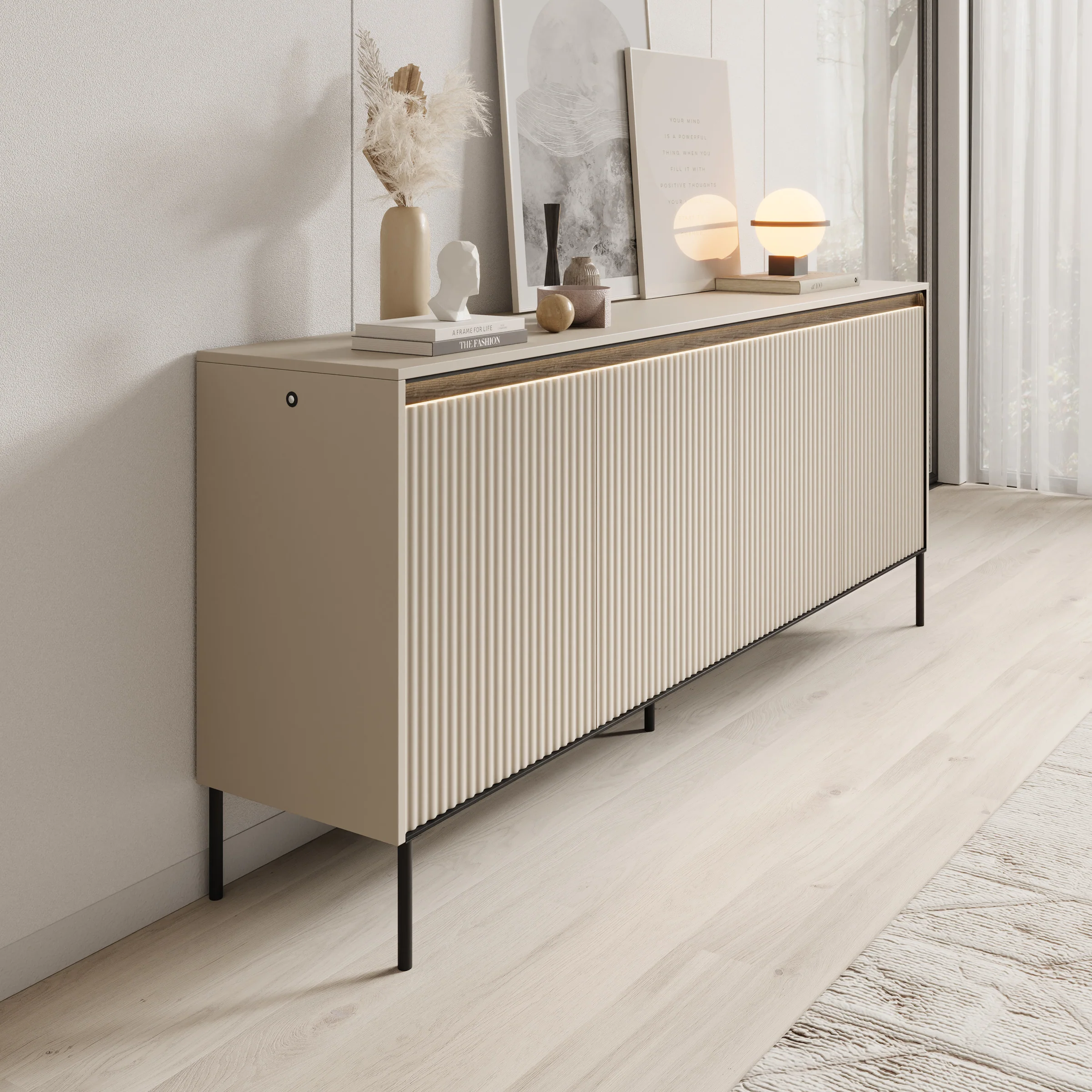 Timoteo - Dressoir - Beige - 193x40x83 cm - Image 4