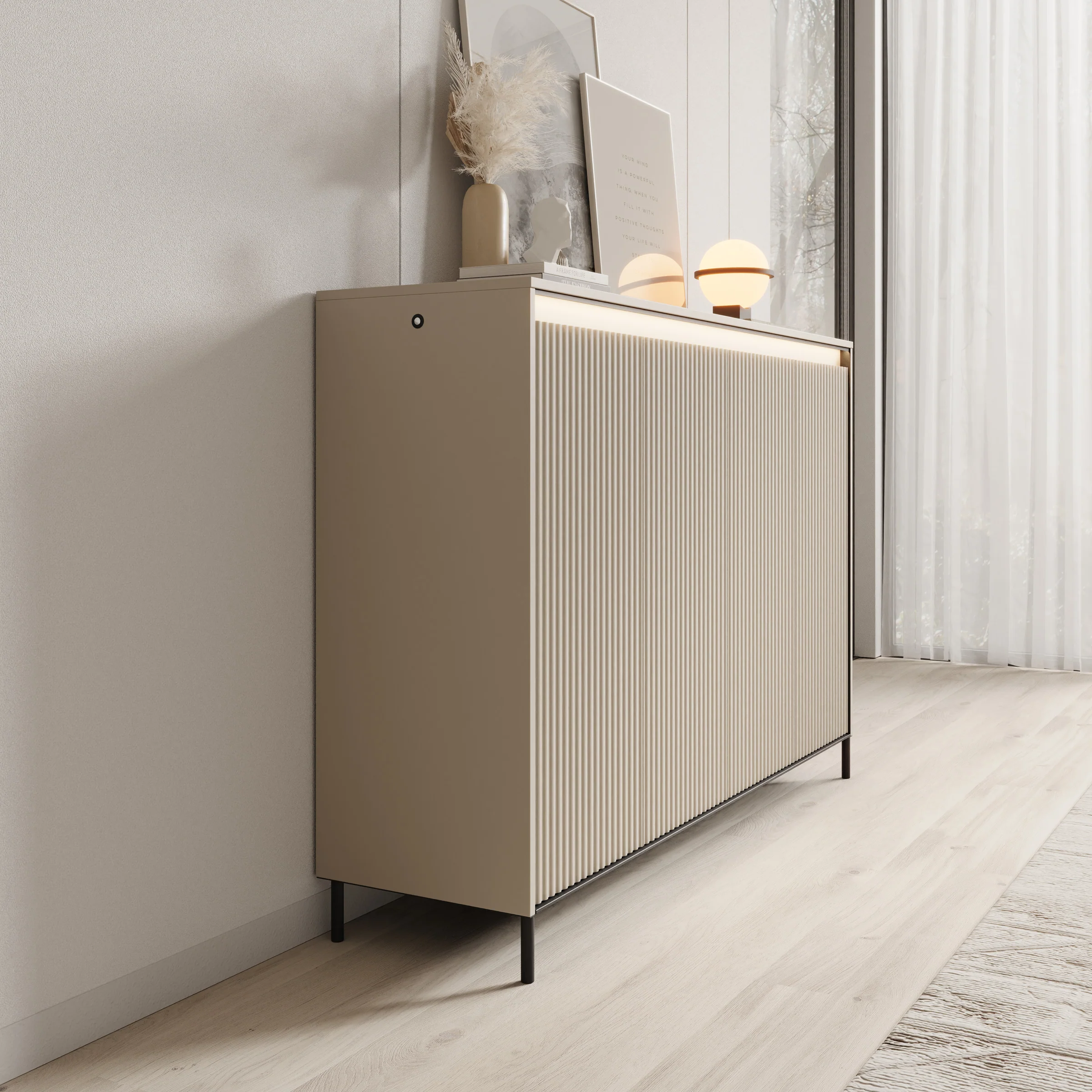Timoteo - Dressoir - Beige - 152x40x105 cm - Image 4