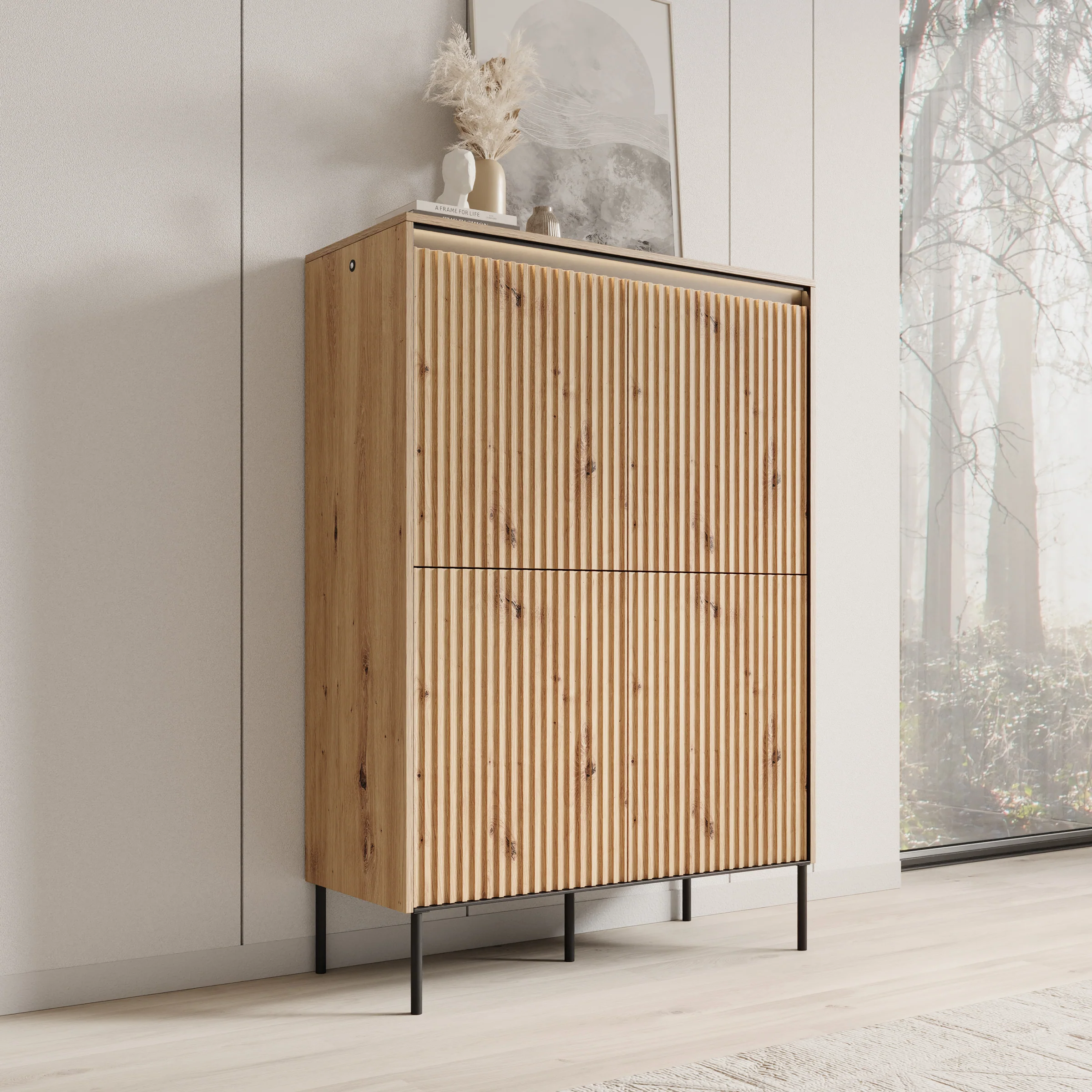 Timoteo - Dressoir - Eiken - 98x40x140 cm