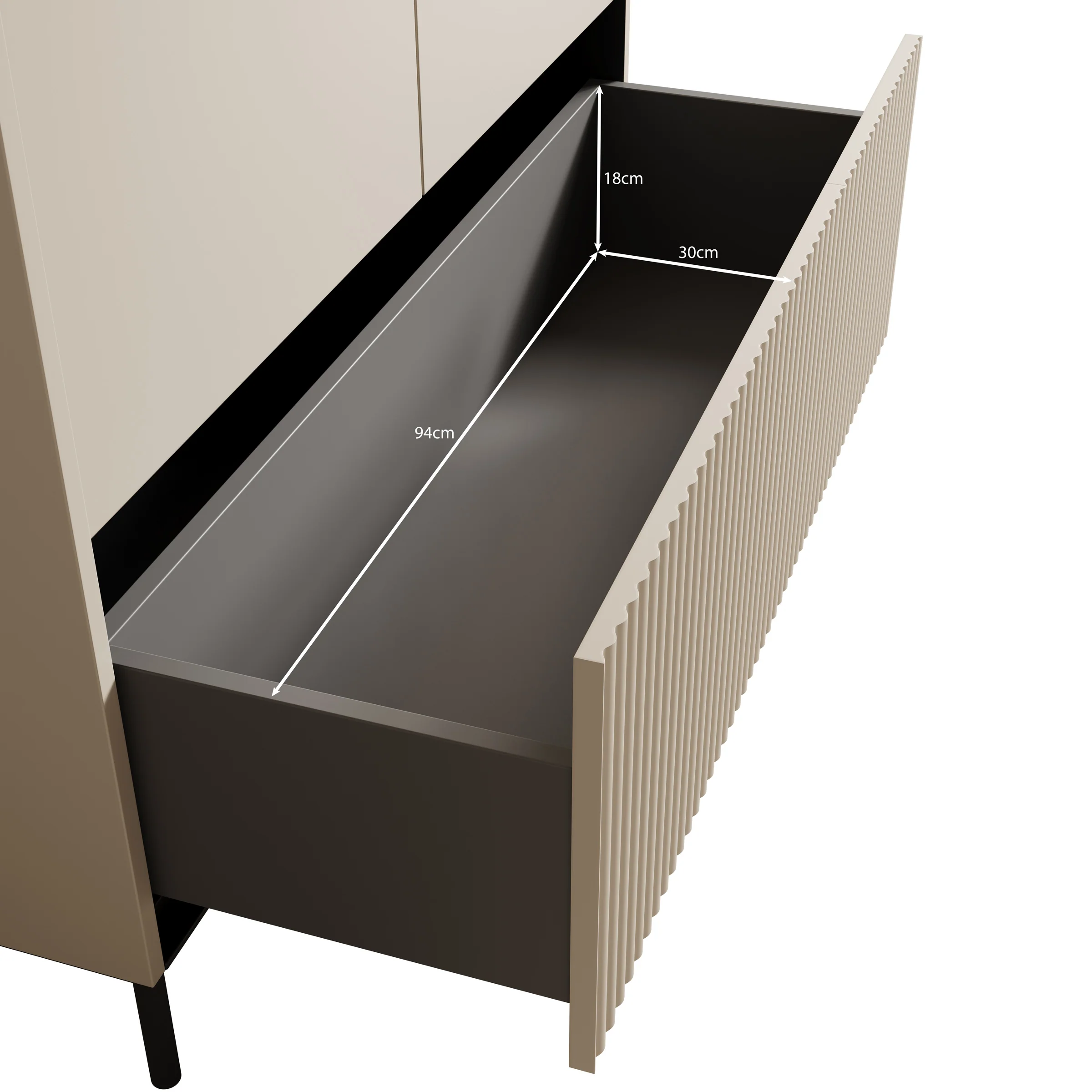 Timoteo - Kledingkast met 2 deuren - Beige - 101x40x210 cm - Image 6