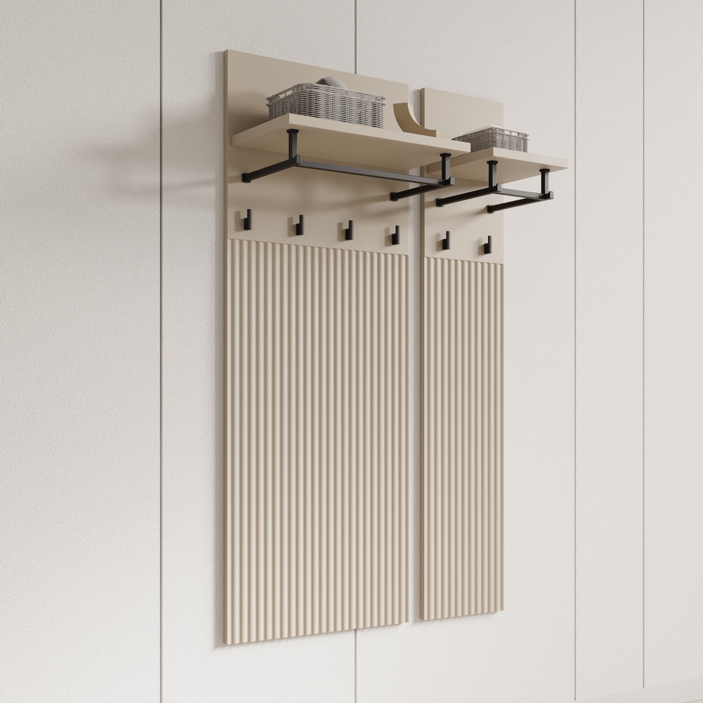 Timoteo - Kapstok - Beige - 50x27x132 cm