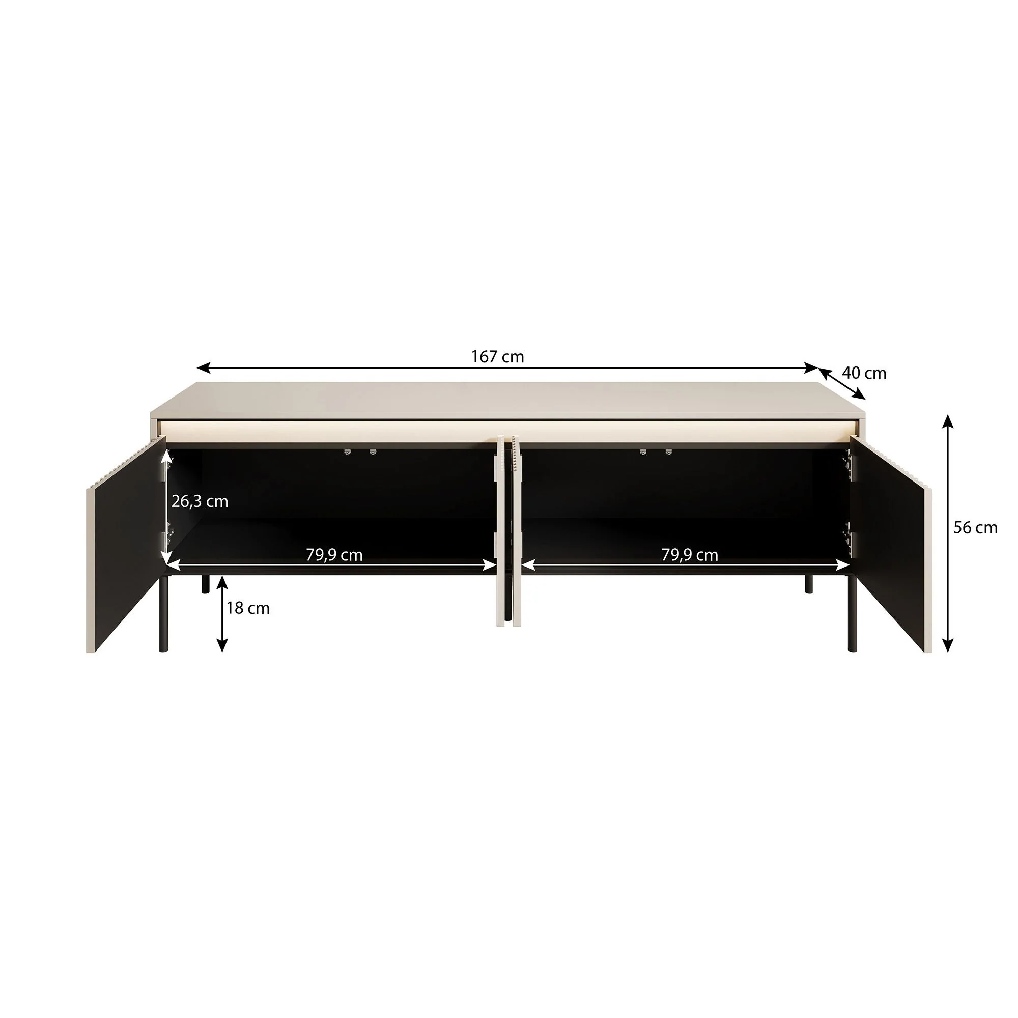Timoteo - TV-Meubel - Eiken  - 167x40x56 cm - Image 5