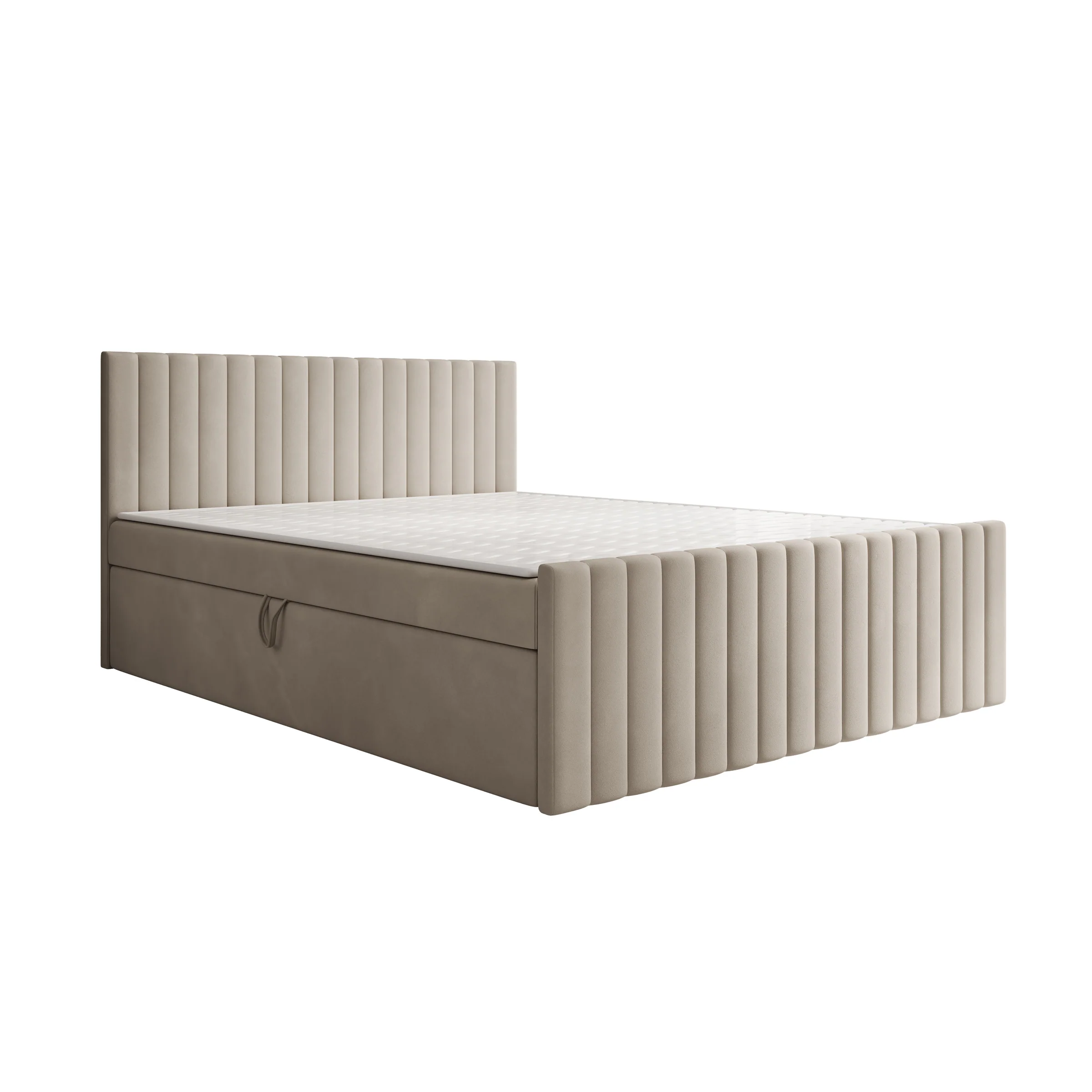Tori - Boxspring met opbergruimte - Stof beige - 160x200 cm - Image 5