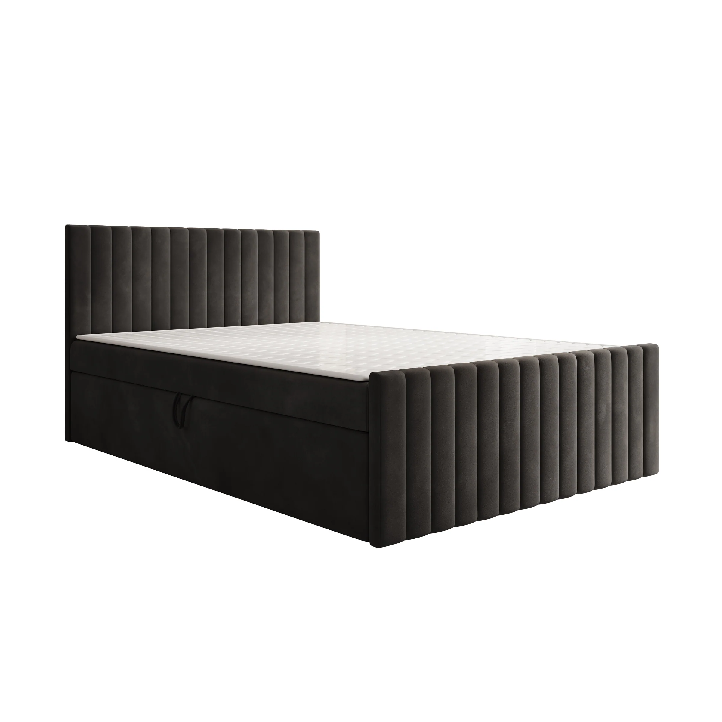 Tori - Boxspring met opbergruimte - Stof zwart - 140x200 cm - Image 5