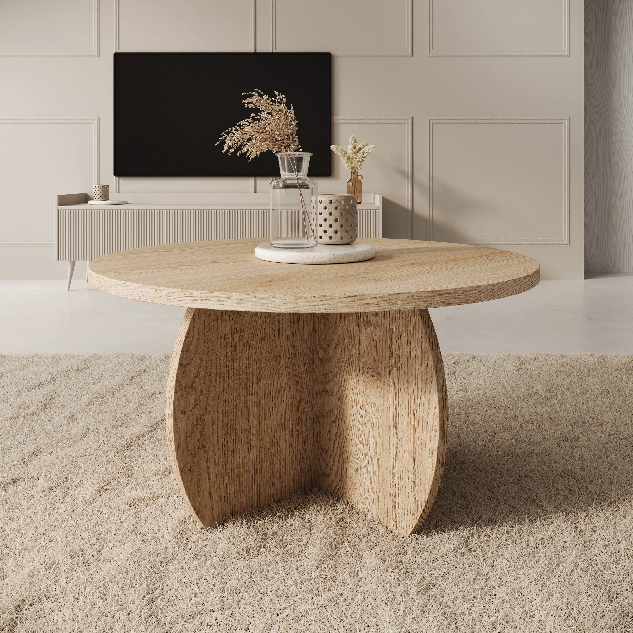 Trada - Salontafel - Licht eikenpatroon - 74x74x40 cm - Image 2