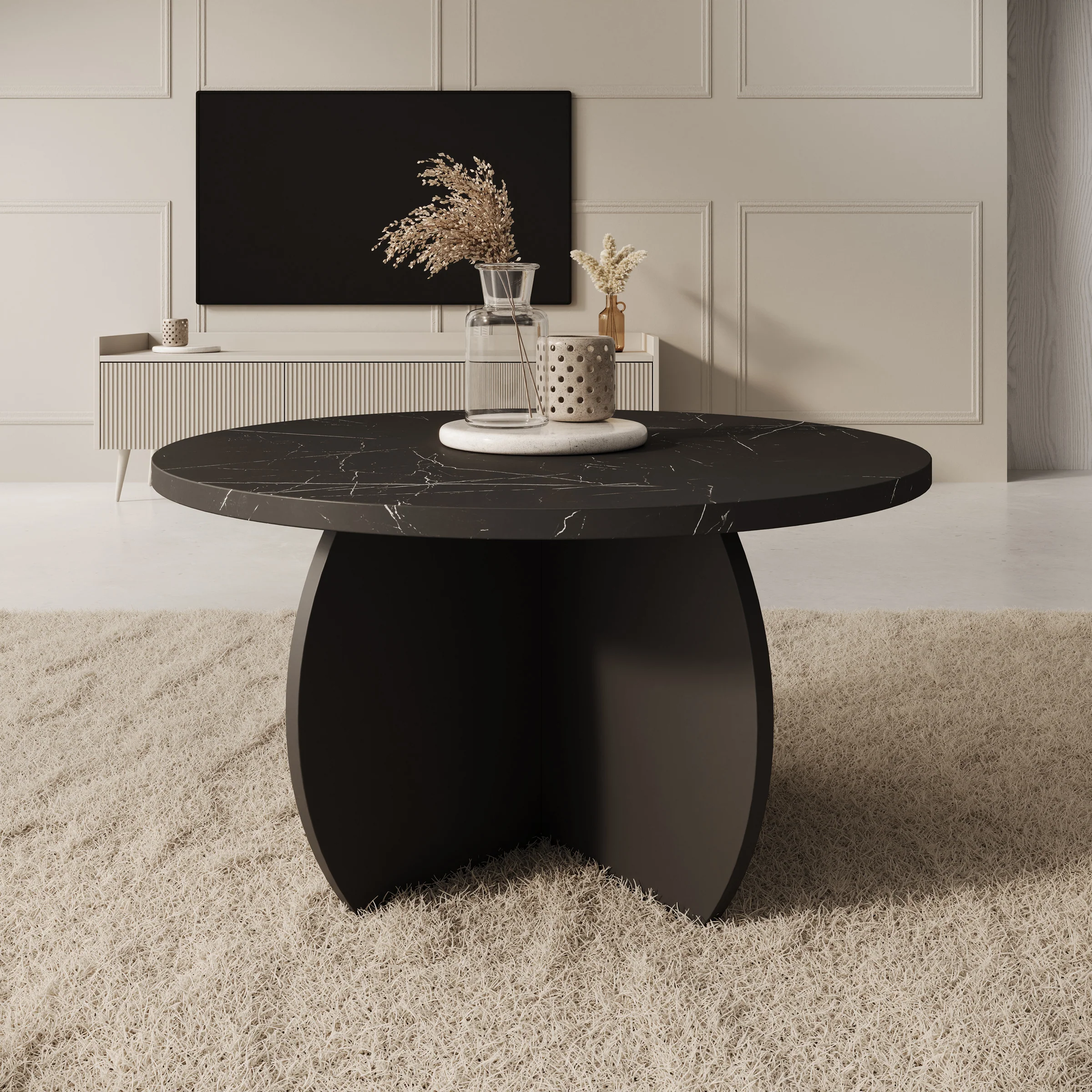 Trada - Salontafel - Zwart marmerlook - 74x74x40 cm - Image 2
