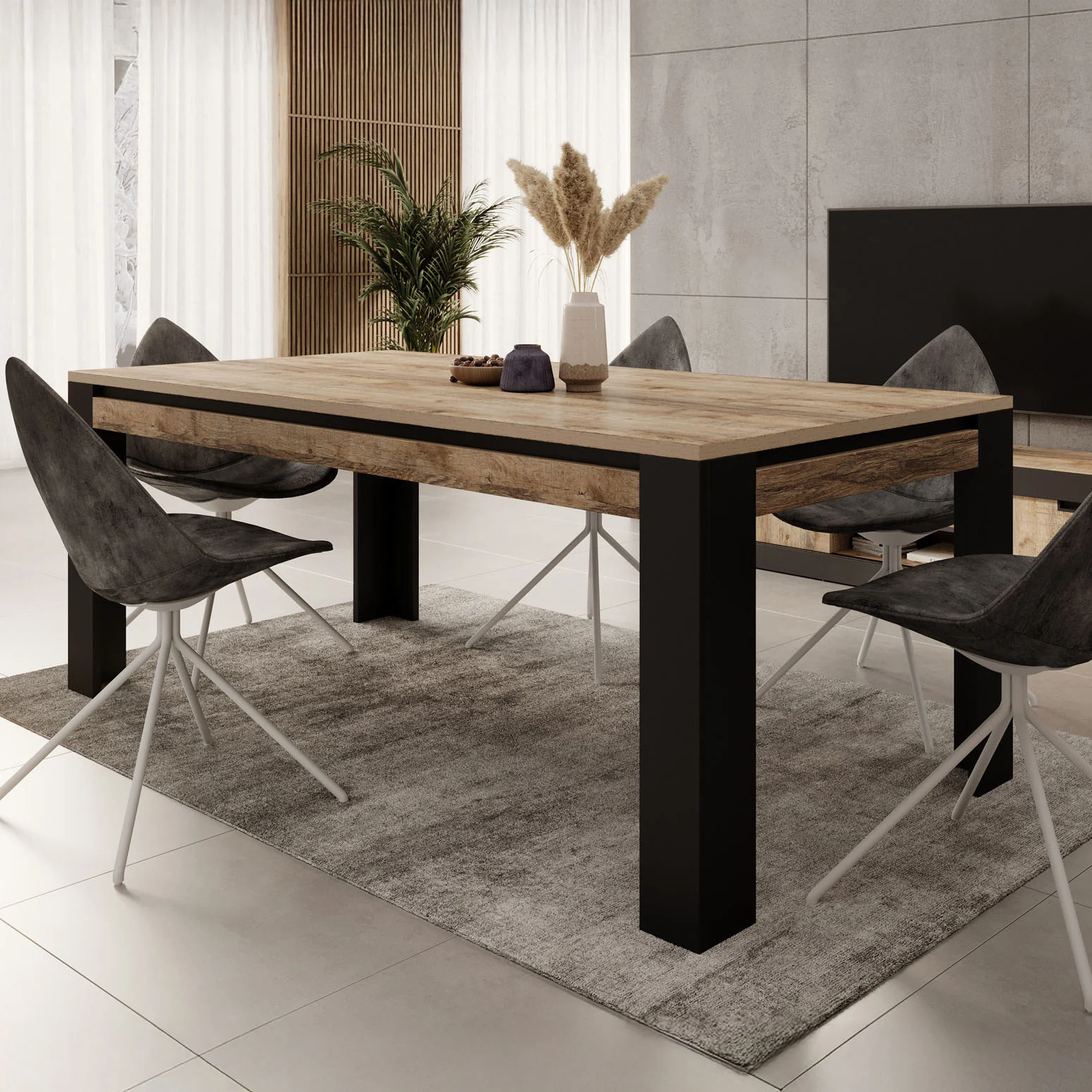 Trinidad - Eetkamertafel - Eikenlook - 195x100x77 cm