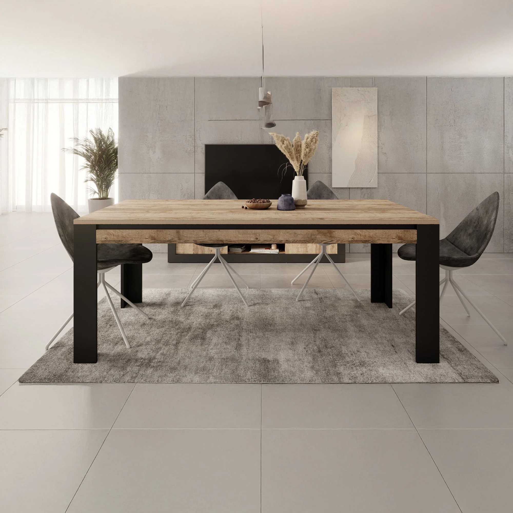 Trinidad - Eetkamertafel - Eikenlook - 195x100x77 cm - Image 2