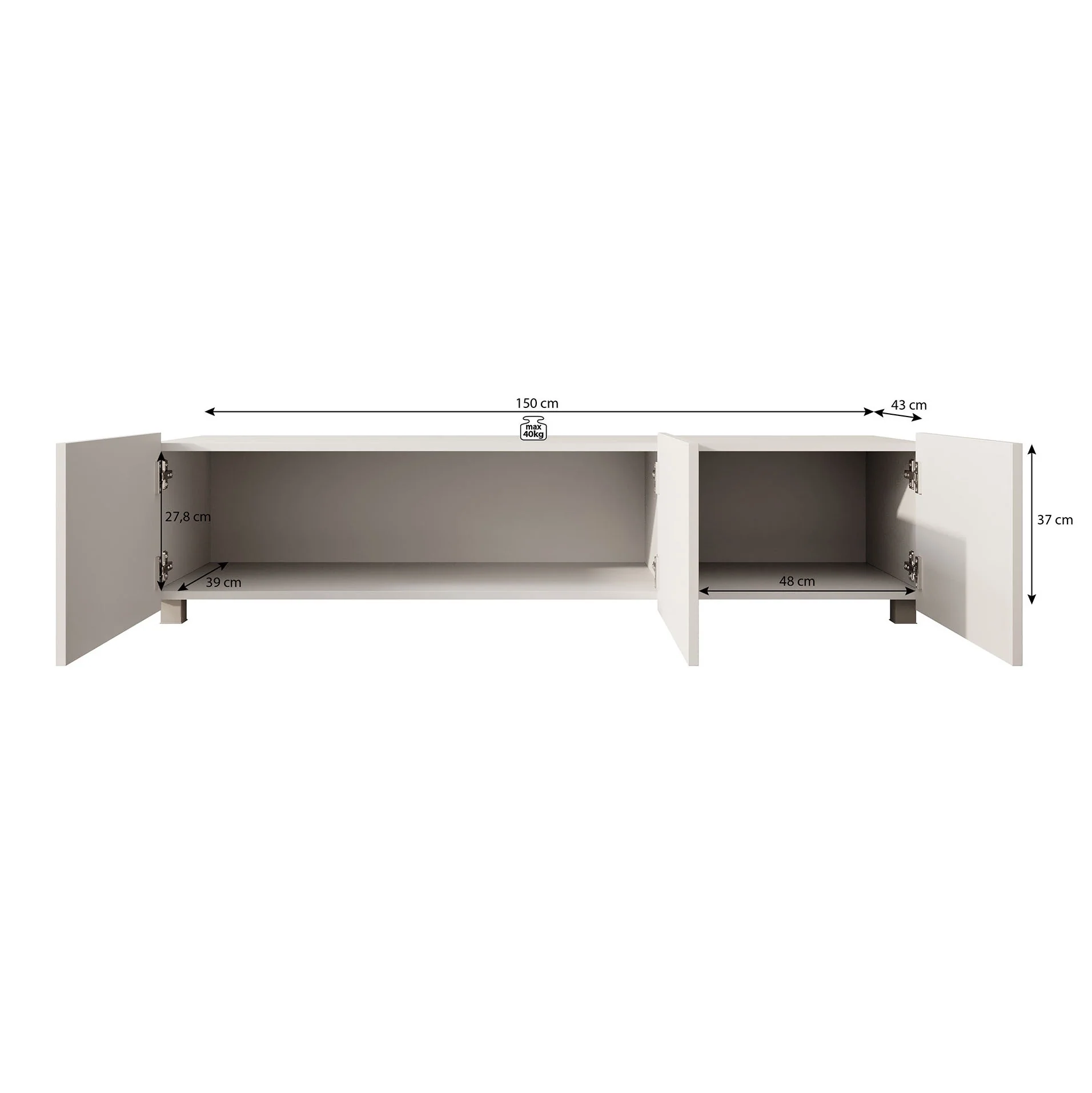 Calabas - TV-Meubel - Beige - 150x43x37 cm - Image 11