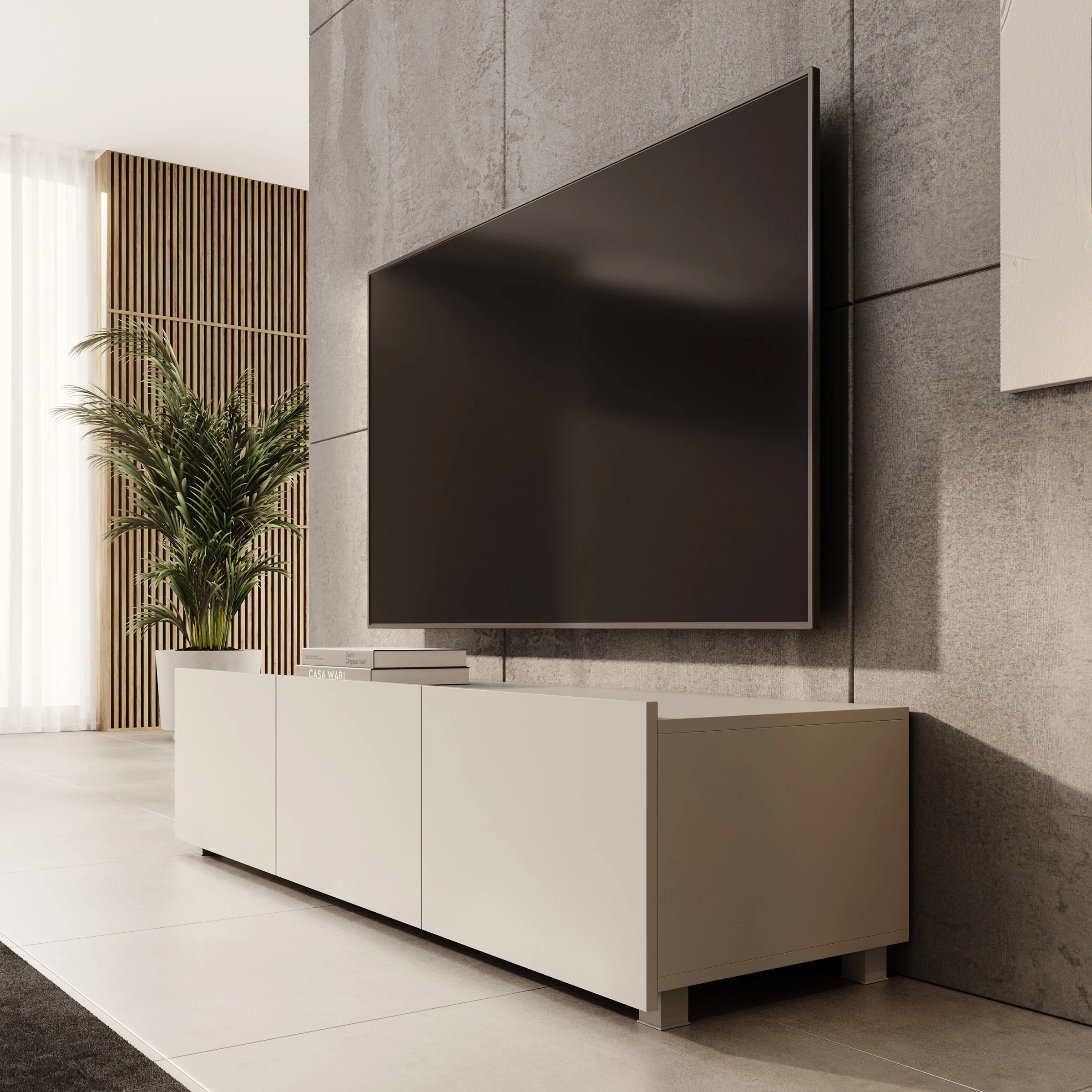 Calabas - TV-Meubel - Beige - 150x43x37 cm - Image 8