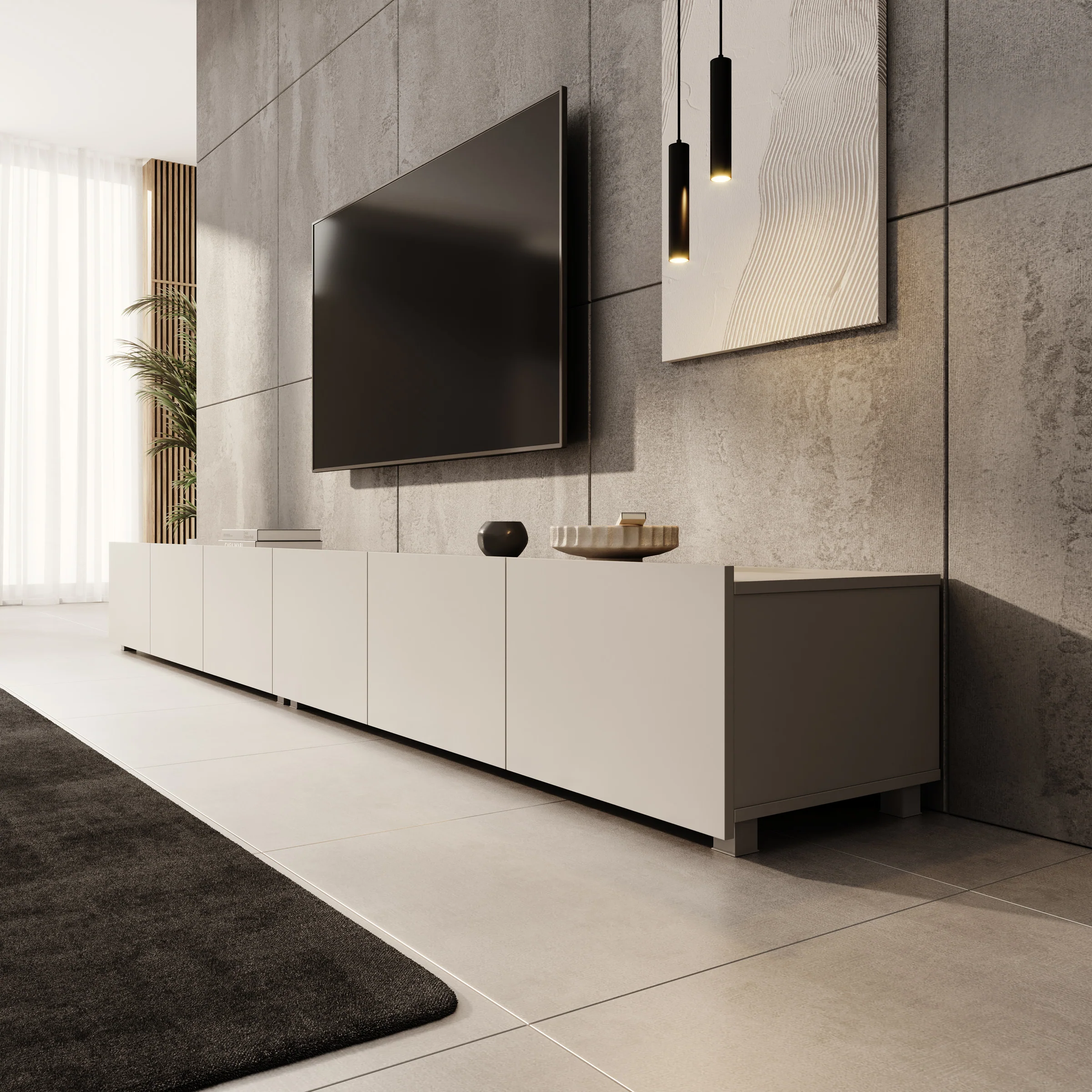 Calabas - TV-Meubel - Beige - 300x43x37 cm - Image 8