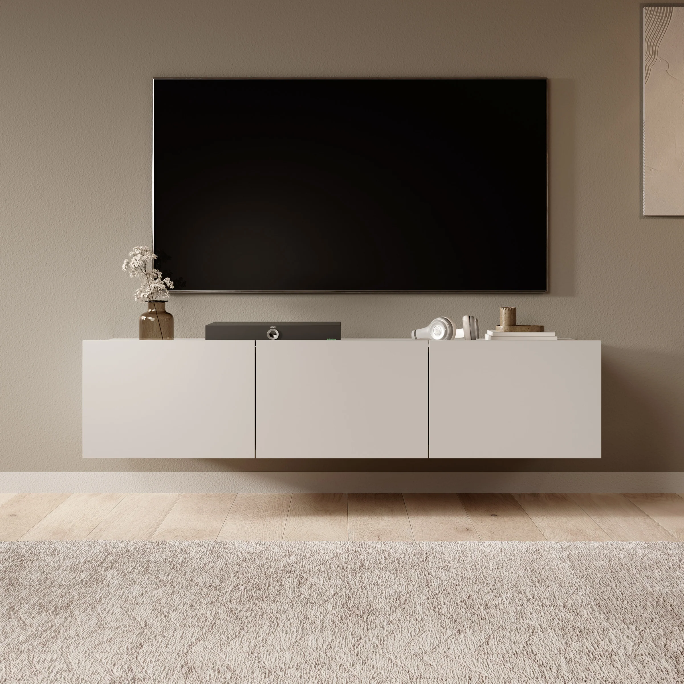 Calgary - TV-Meubel - met 3 deuren - Beige - 150x43x37 cm - Image 4