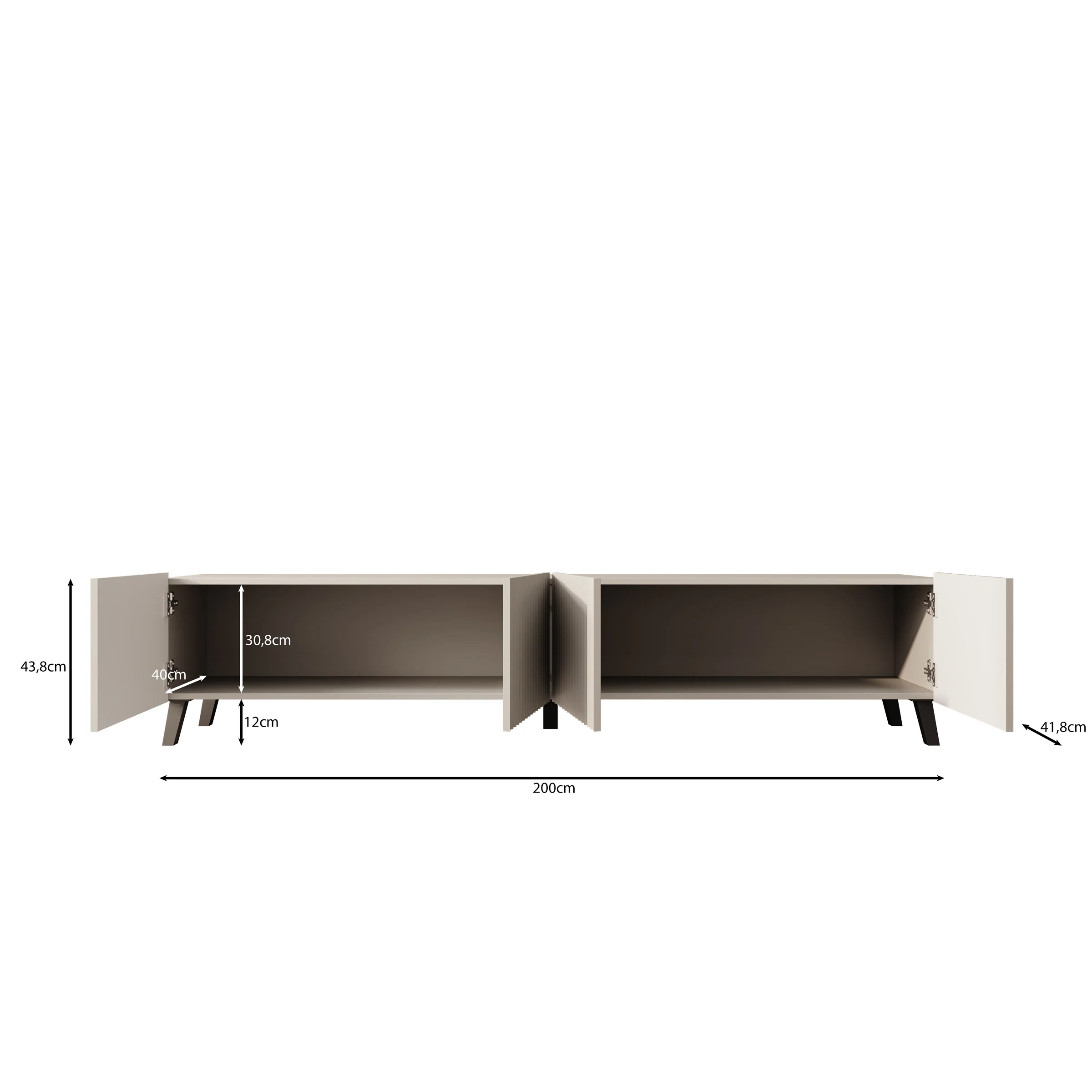 Pepinos 2 - TV-Meubel - Beige - 200x42x44 cm - Image 6