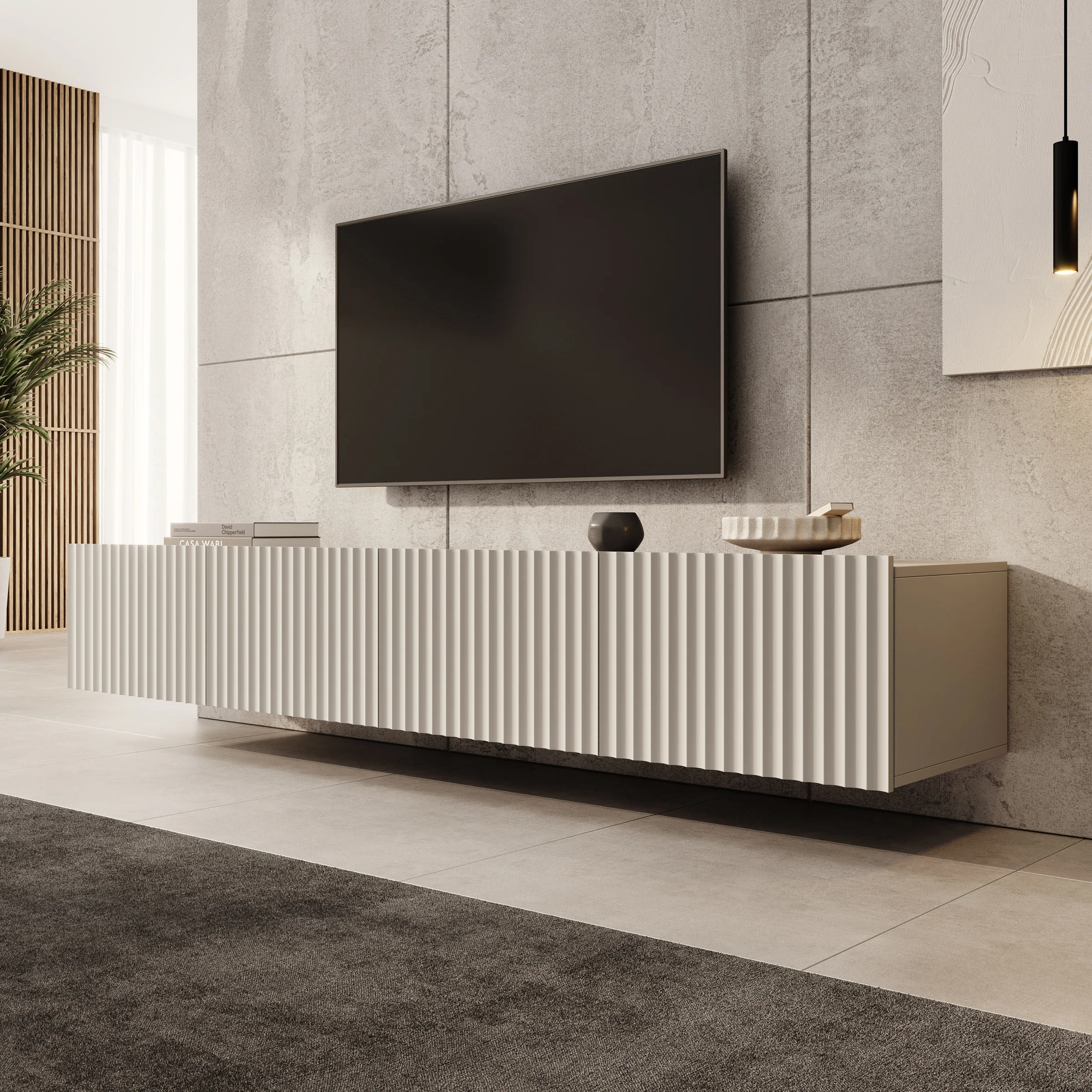 Pepinos -  TV-Meubel - Beige - 200x42x33cm