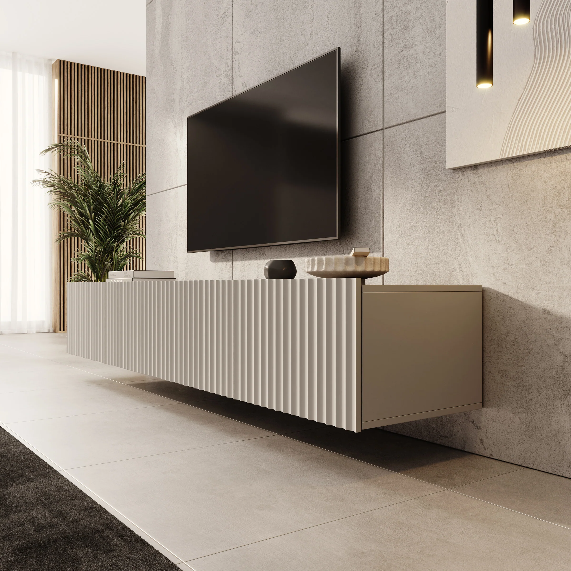 Pepinos -  TV-Meubel - Beige - 200x42x33cm - Image 4