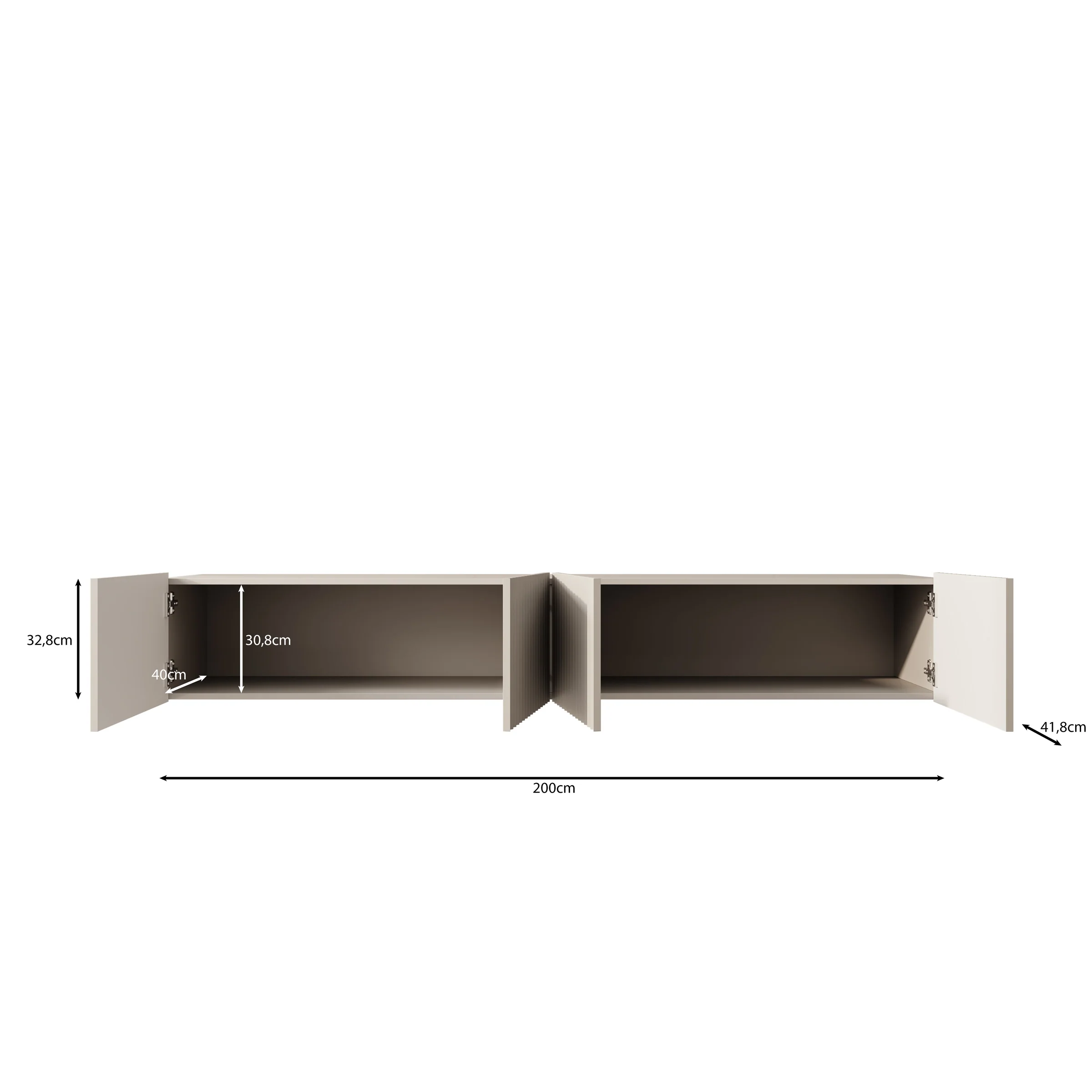 Pepinos -  TV-Meubel - Beige - 200x42x33cm - Image 6