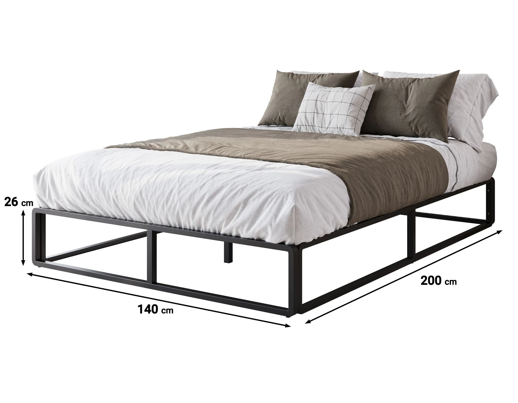 Andrea - Tweepersoonsbed - Metaal zwart - 140x200 cm - Image 3