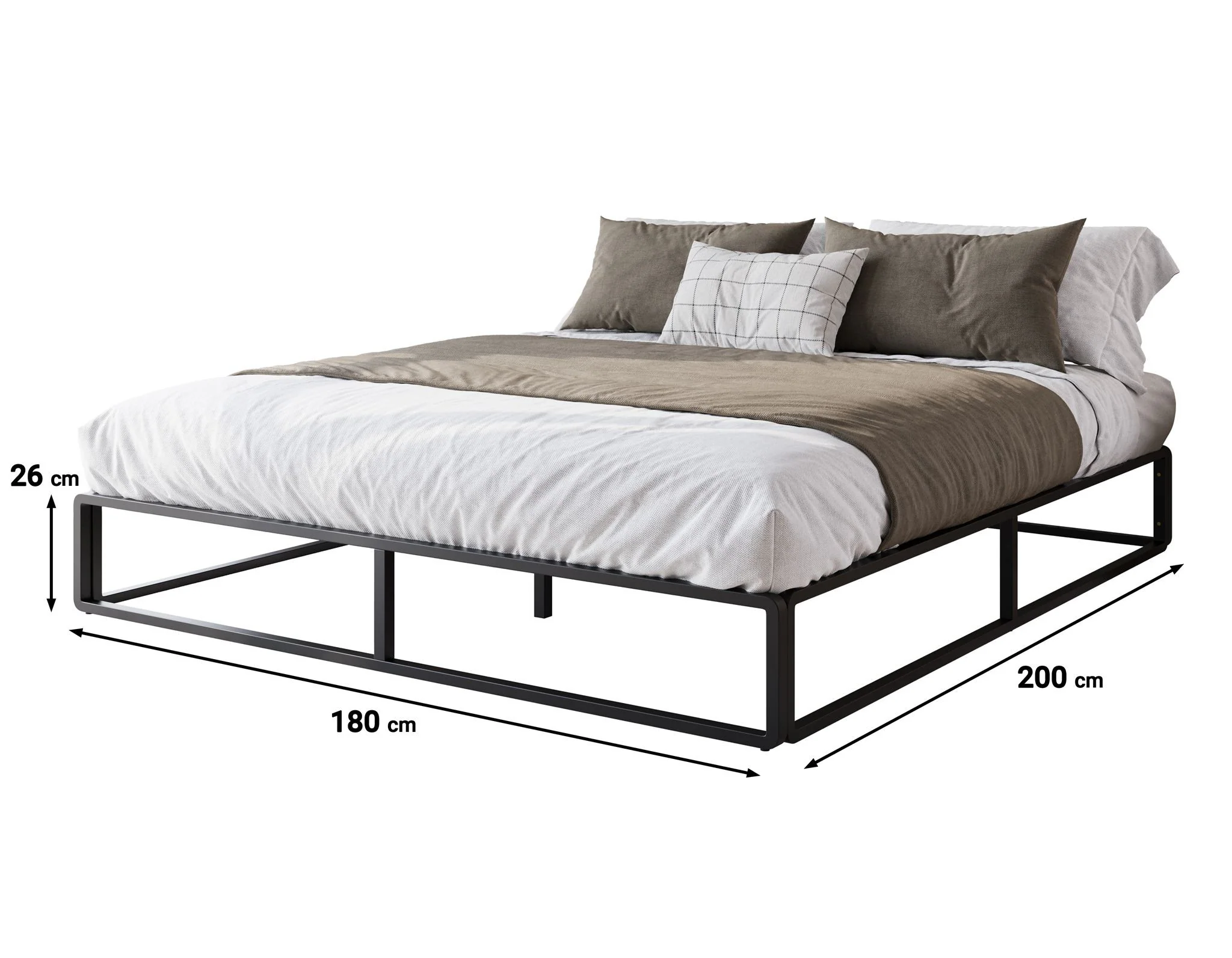 Andrea - Tweepersoonsbed - Metaal zwart - 180x200 cm - Image 3