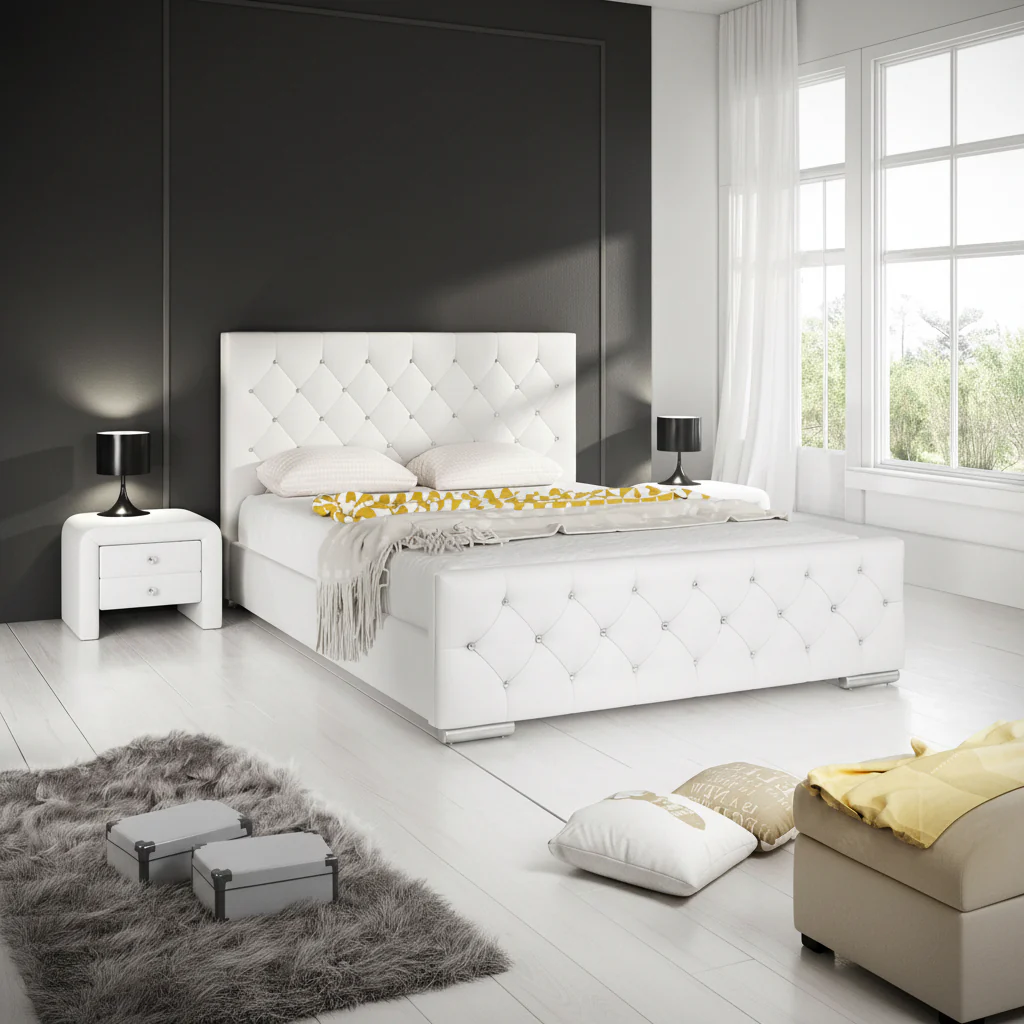 Aventura Diamond - Tweepersoonsbed - Wit - 180x200 cm