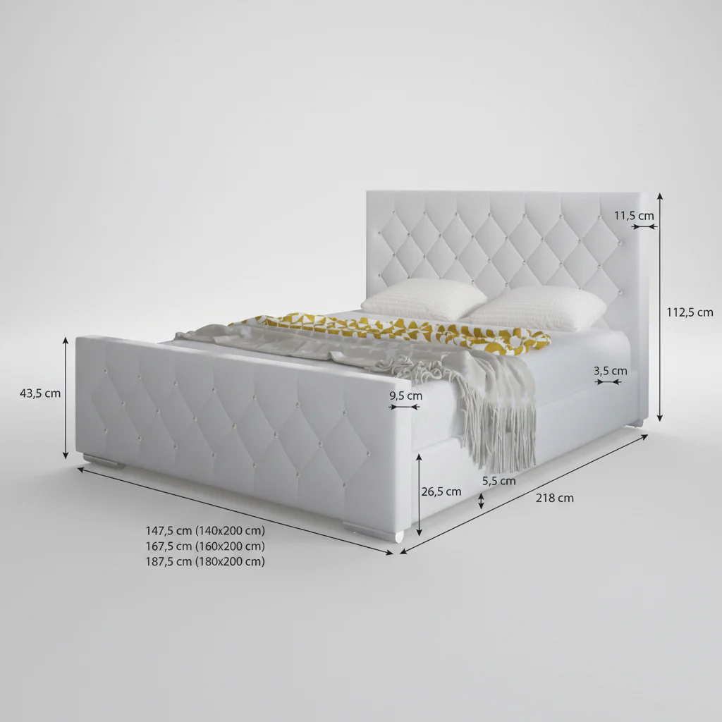 Aventura Diamond - Tweepersoonsbed - Wit - 180x200 cm - Image 4