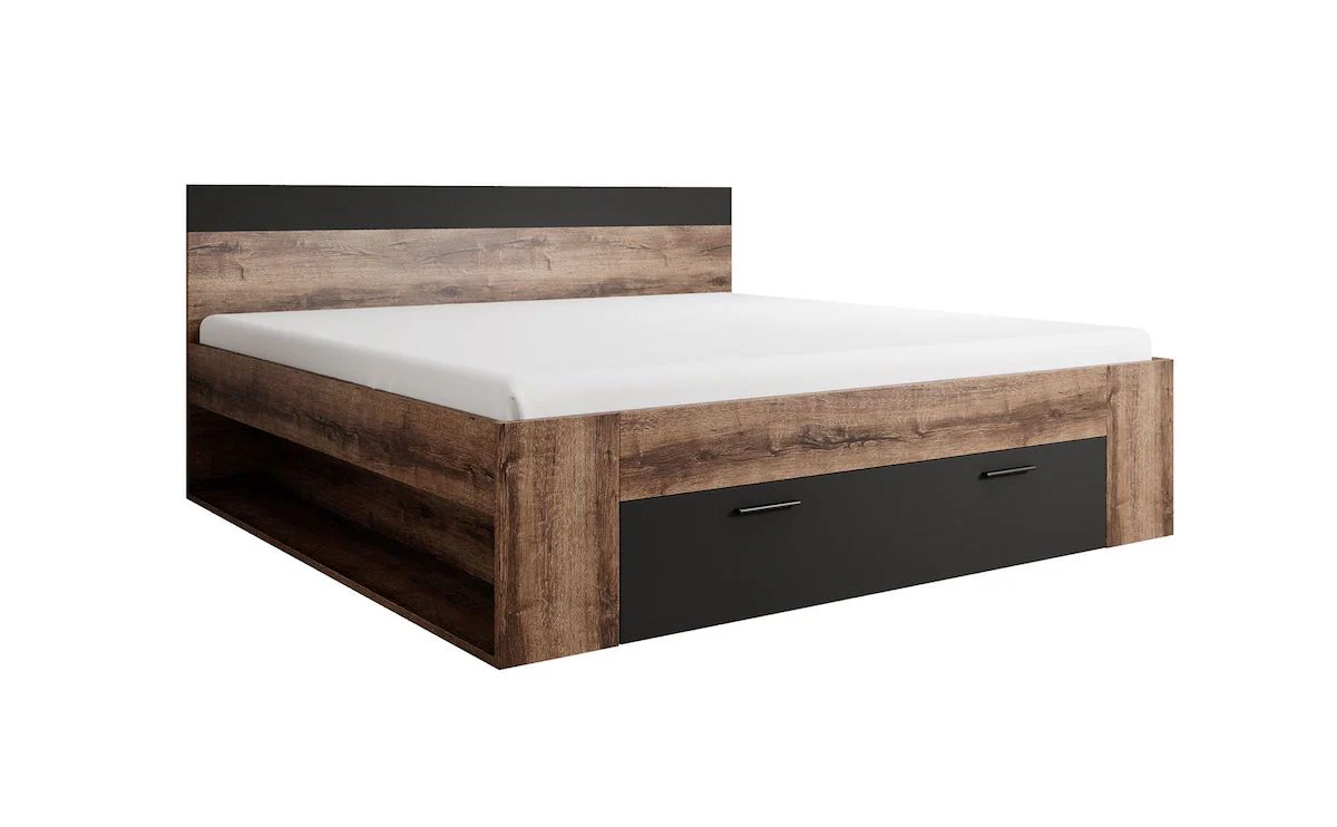 Brown - Tweepersoonsbed - Zwart/Eiken - 180x200 cm - Image 7