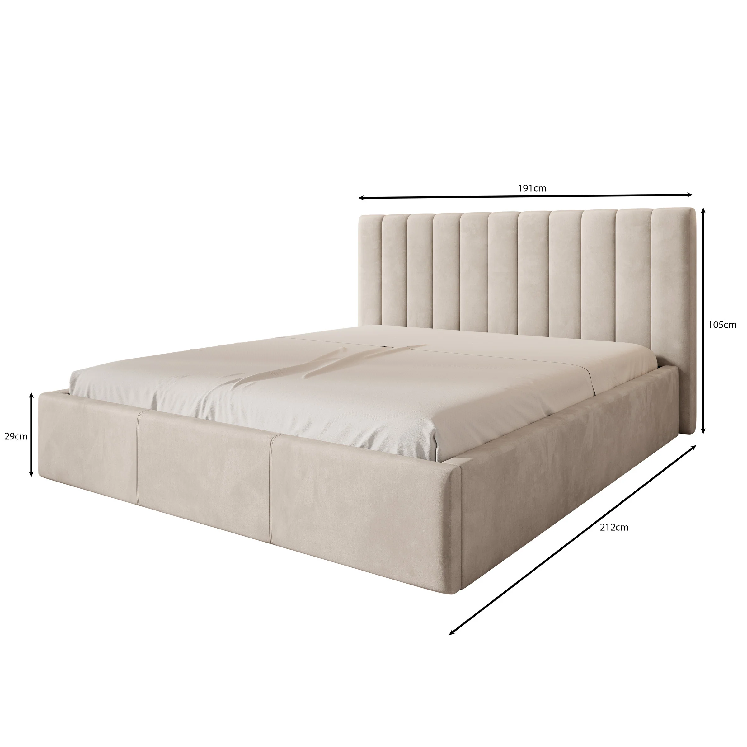Chief - Tweepersoonsbed - Velvet beige - 180x200 cm - Image 4