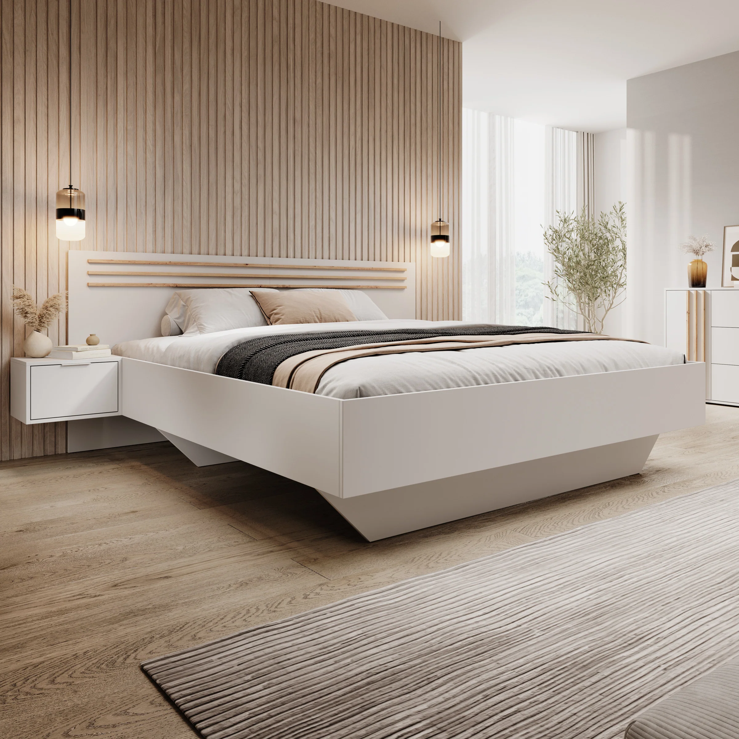 Franklin - Tweepersoonsbed - Wit - 180x200 cm