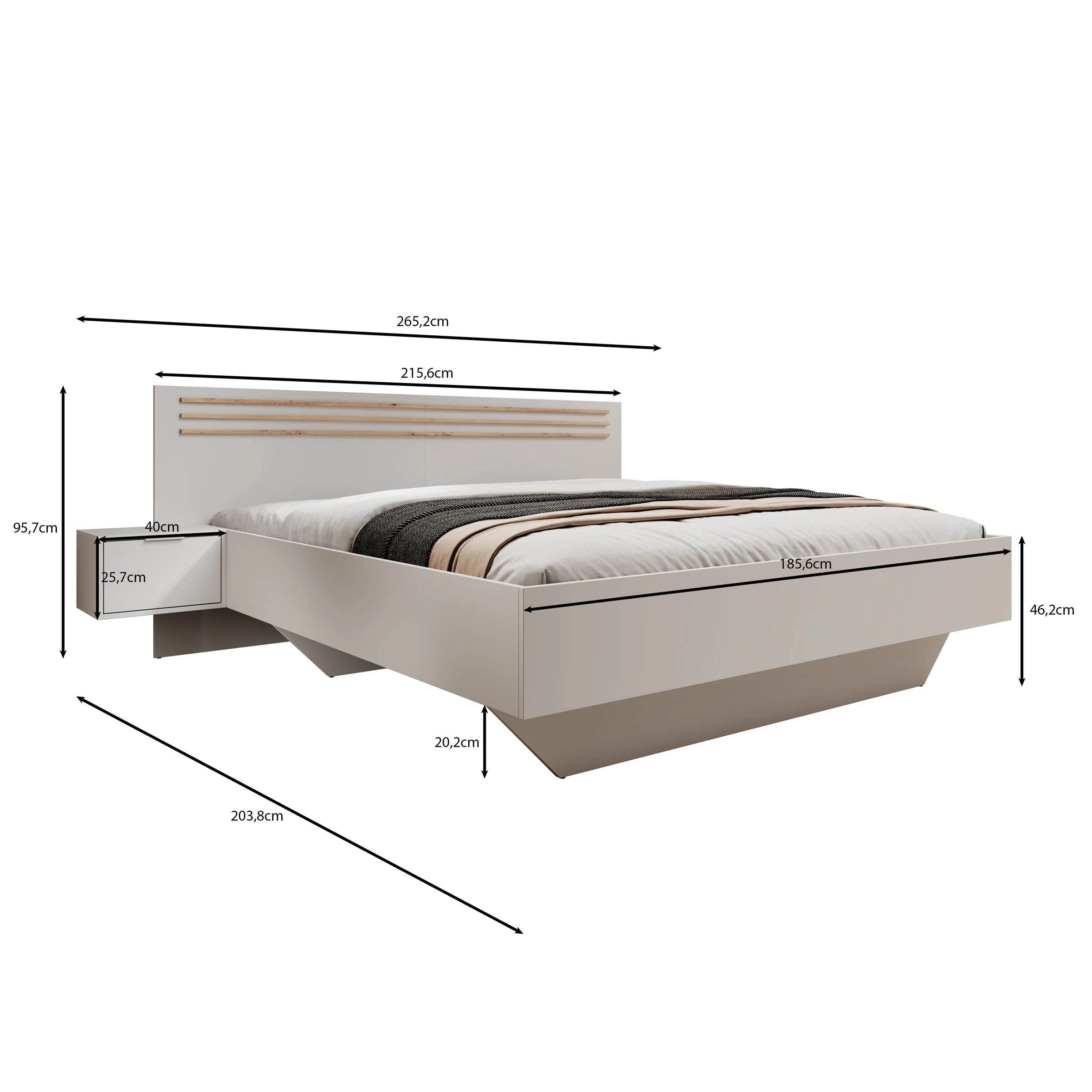Franklin - Tweepersoonsbed - Wit - 180x200 cm - Image 4
