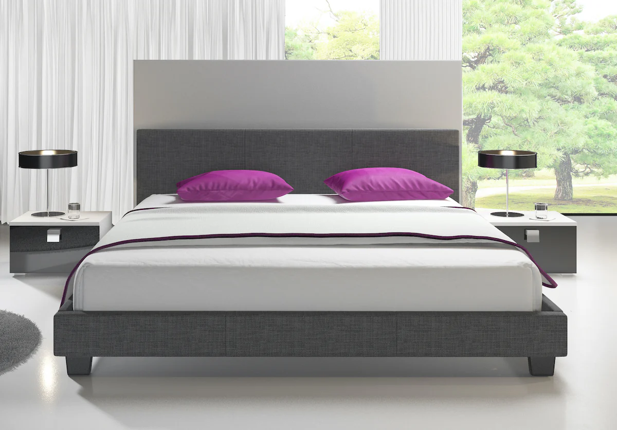 George - Tweepersoonsbed - Stof grijs - 160x200 cm - Image 2