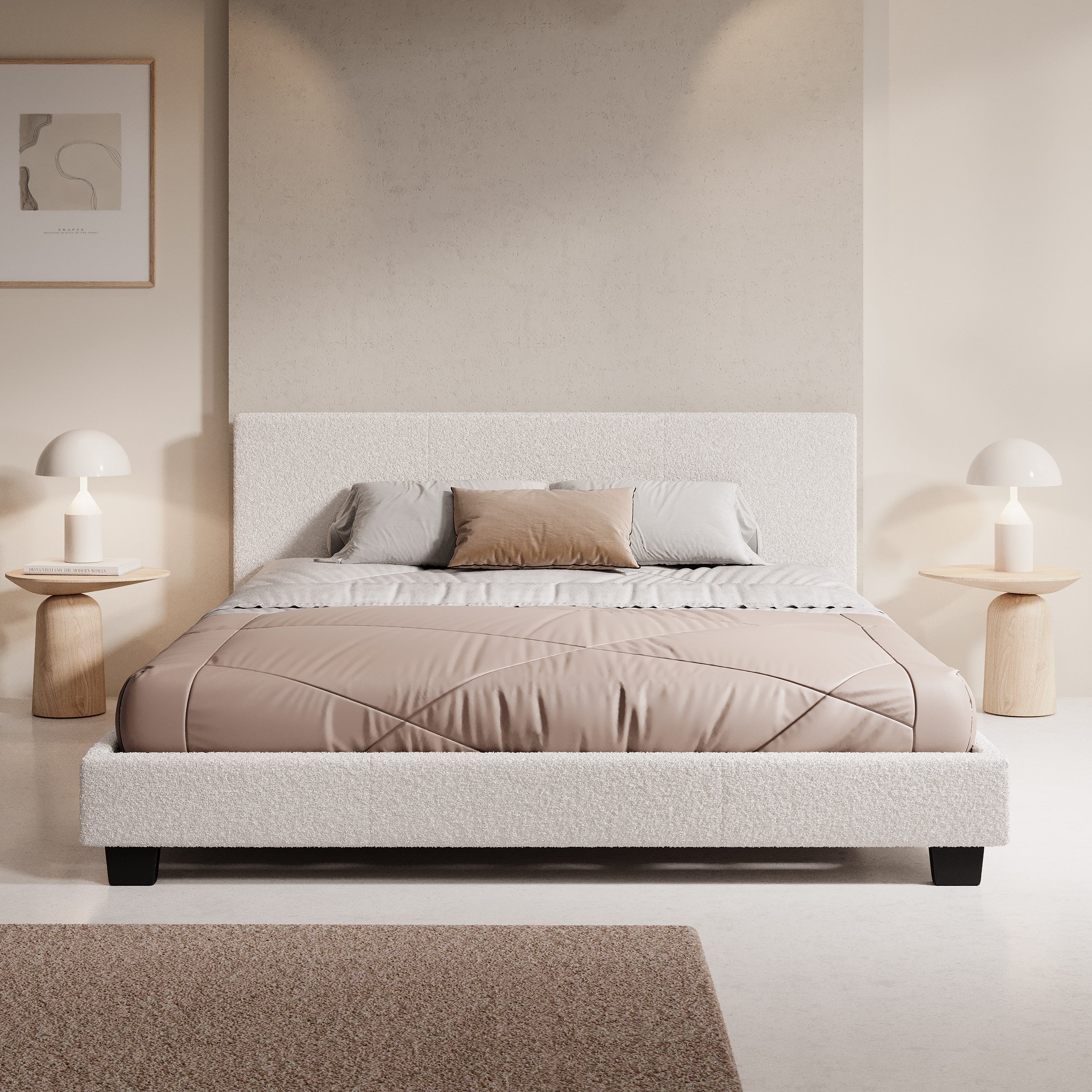 George - Tweepersoonsbed - Teddystof Wit - 160x200x78 cm - Image 2