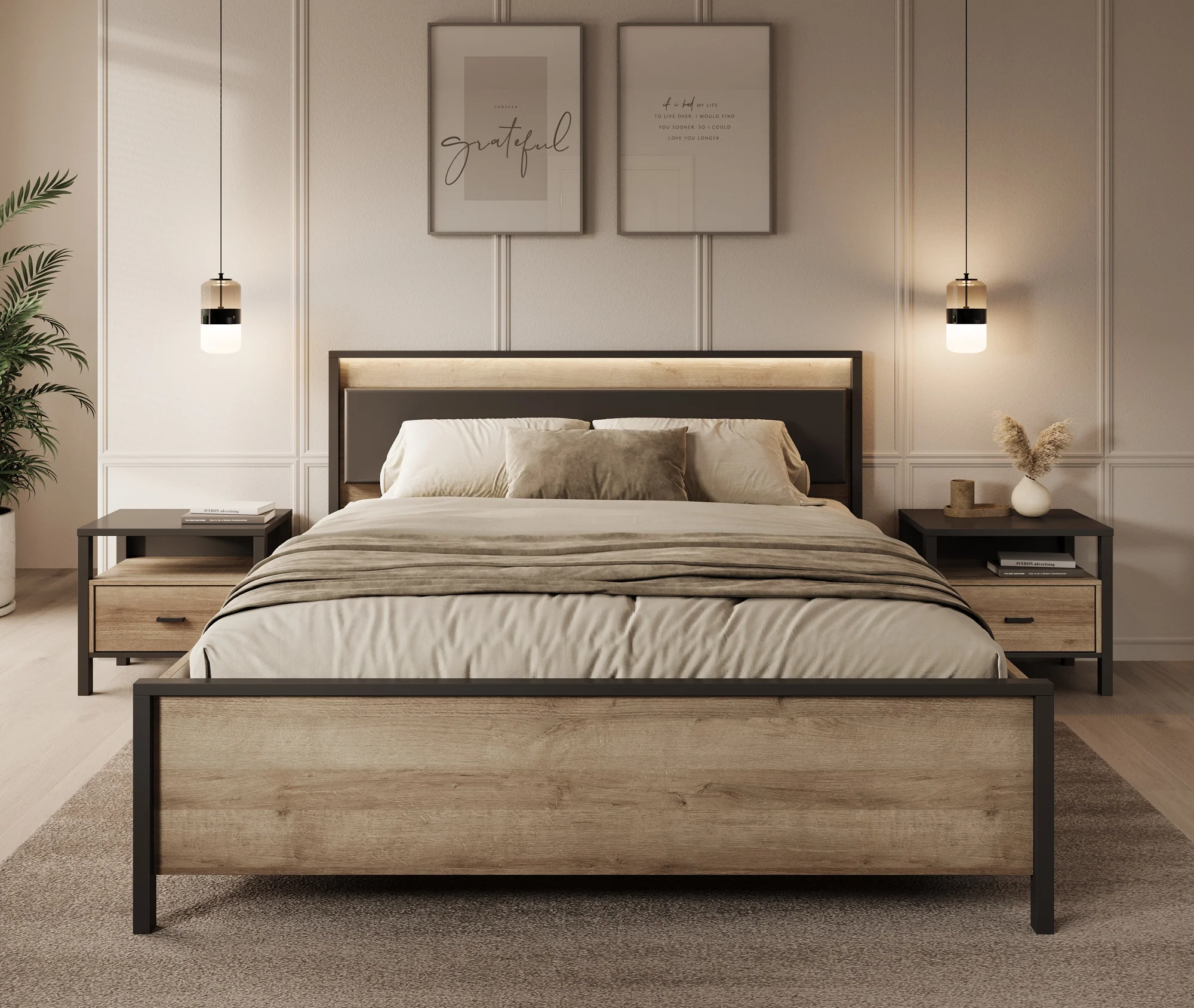Honduras - Tweepersoonsbed - Eiken - 160x200 cm - Image 2
