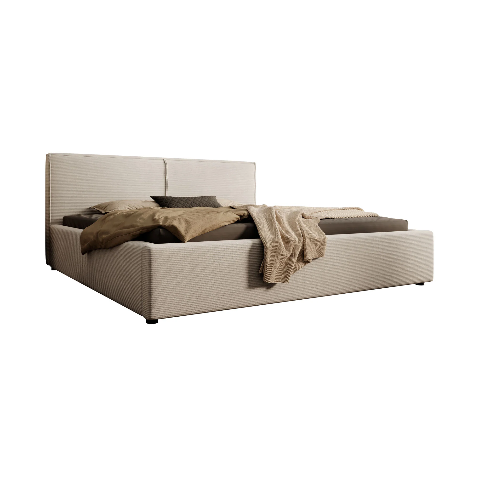 Infinity - Tweepersoonsbed - Ribstof beige - 180x200 cm - Image 6