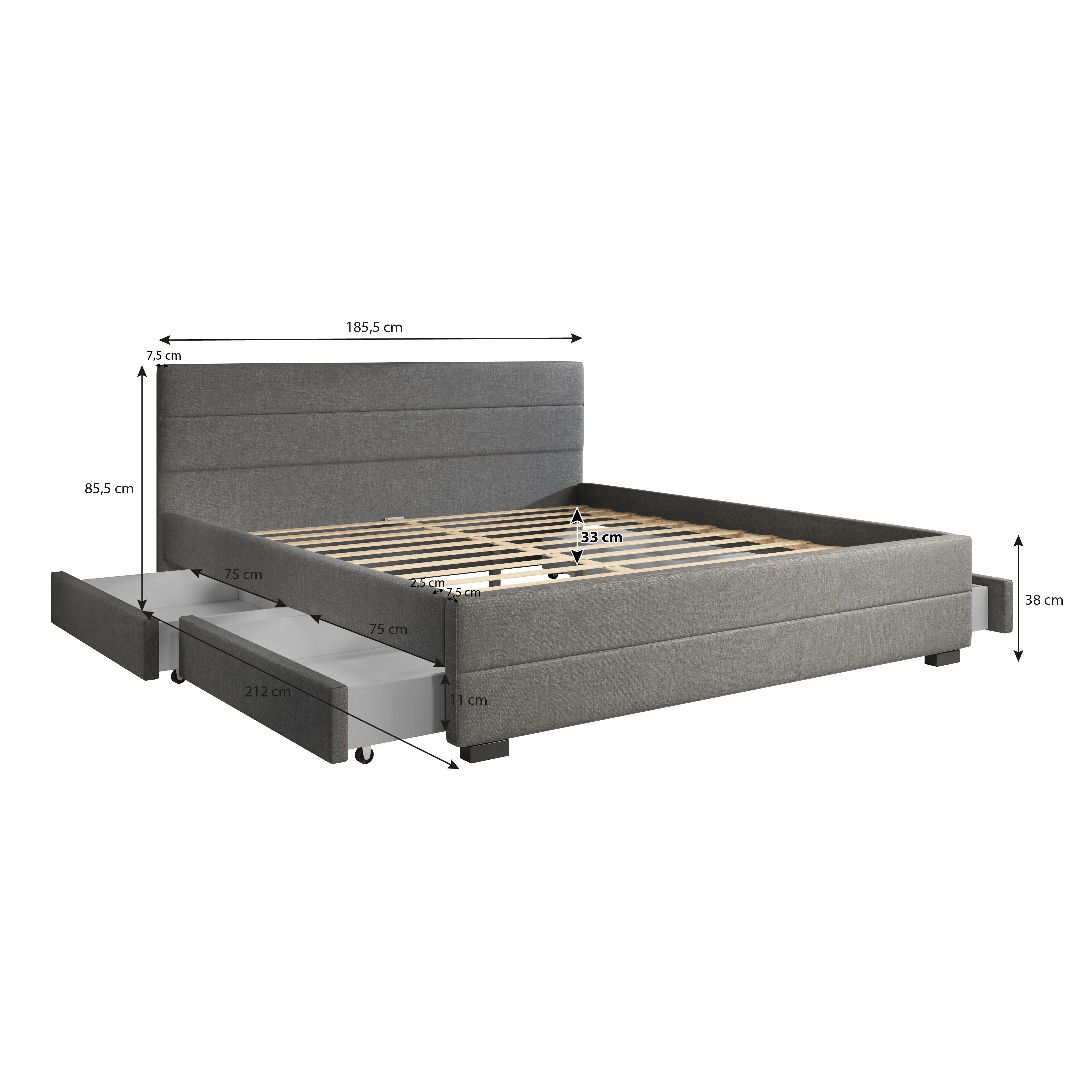 Loox - Tweepersoonsbed - Beige ribstof - 140x200 cm - Image 5